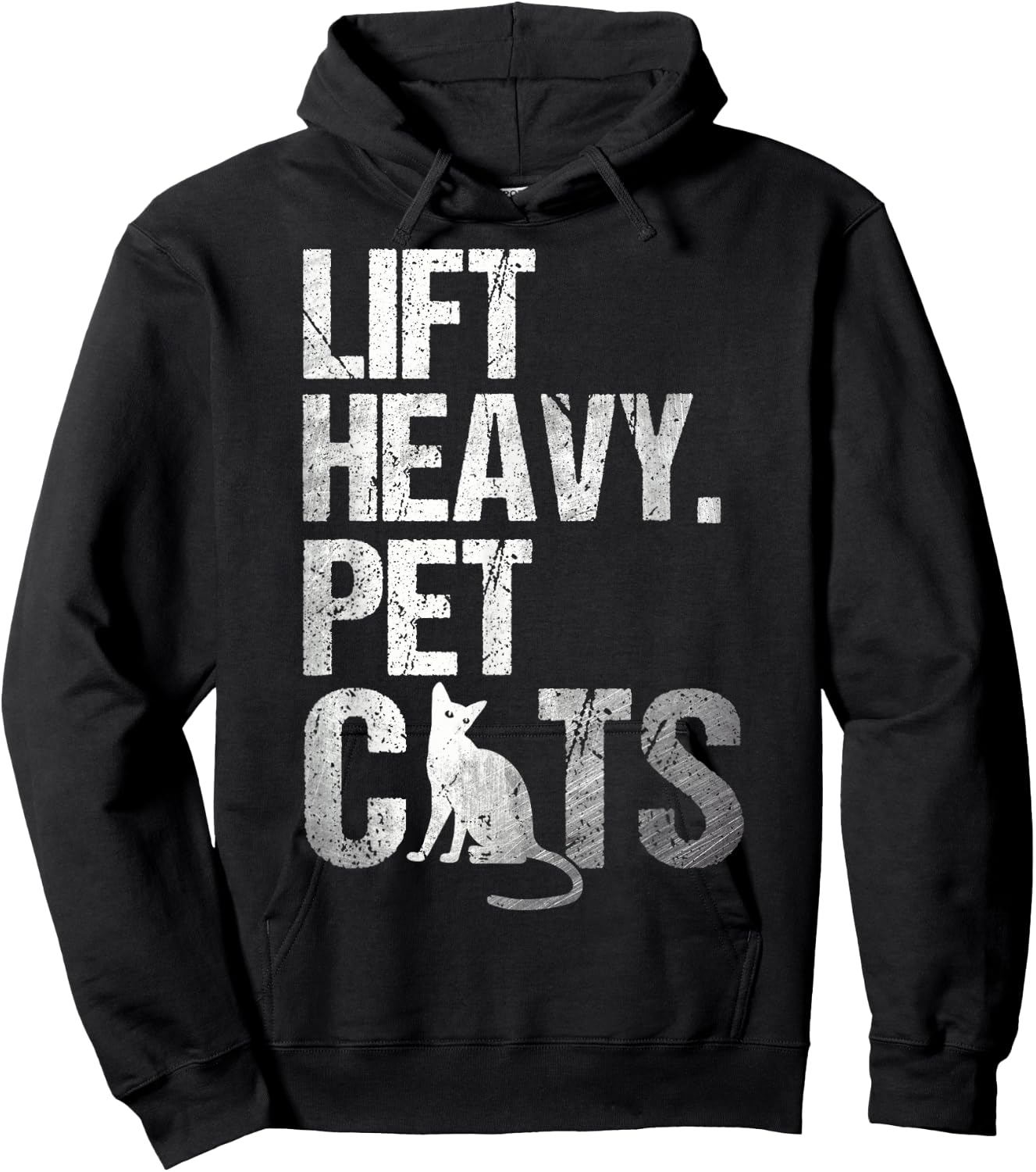 Funny Gym Cat Workout Lift Heavy Pet Cats Hoodie - Hoodie | Black