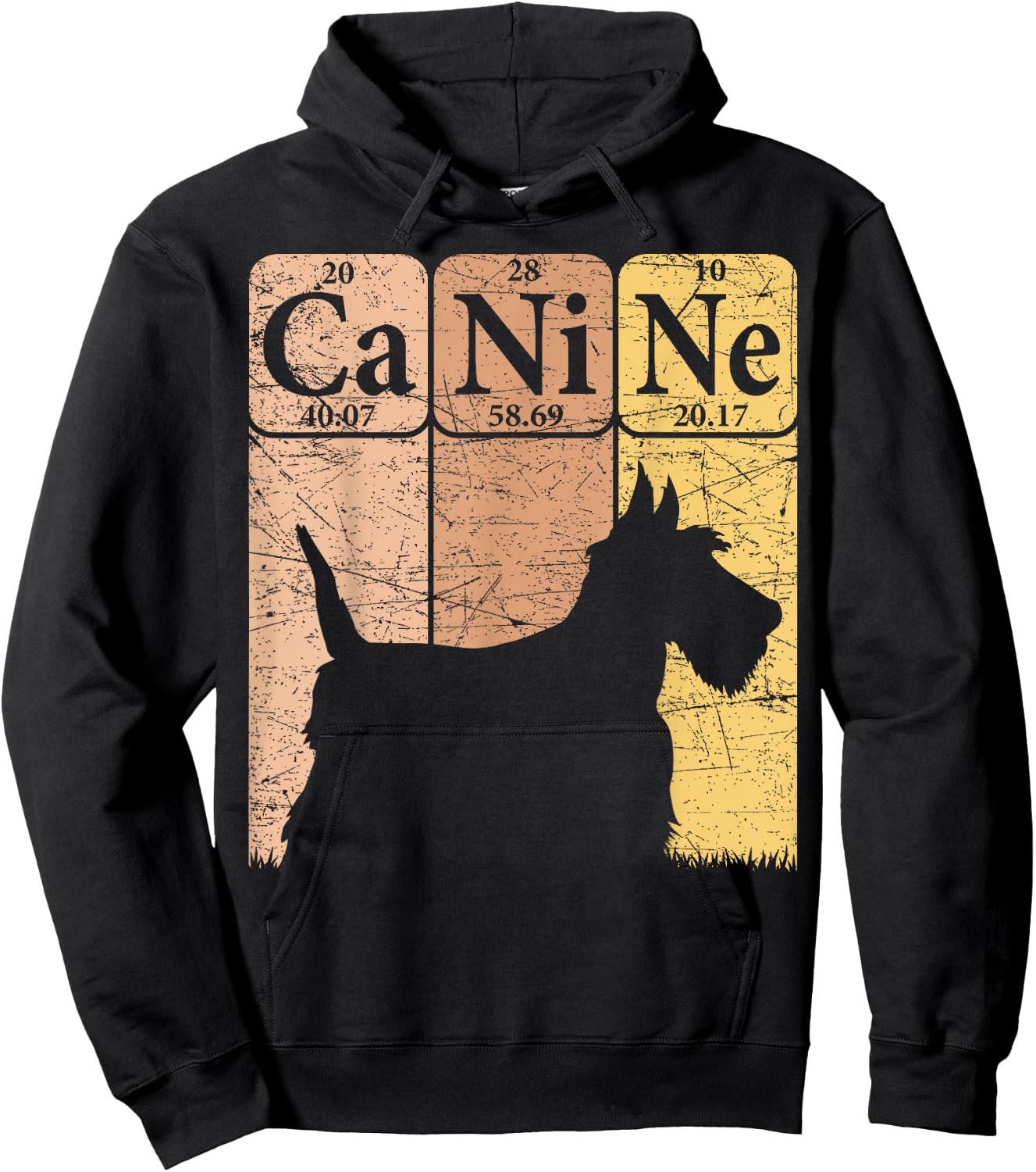 Scottish Terrier Dog Periodic Table Elements Scottie Canine Hoodie - Hoodie | Black