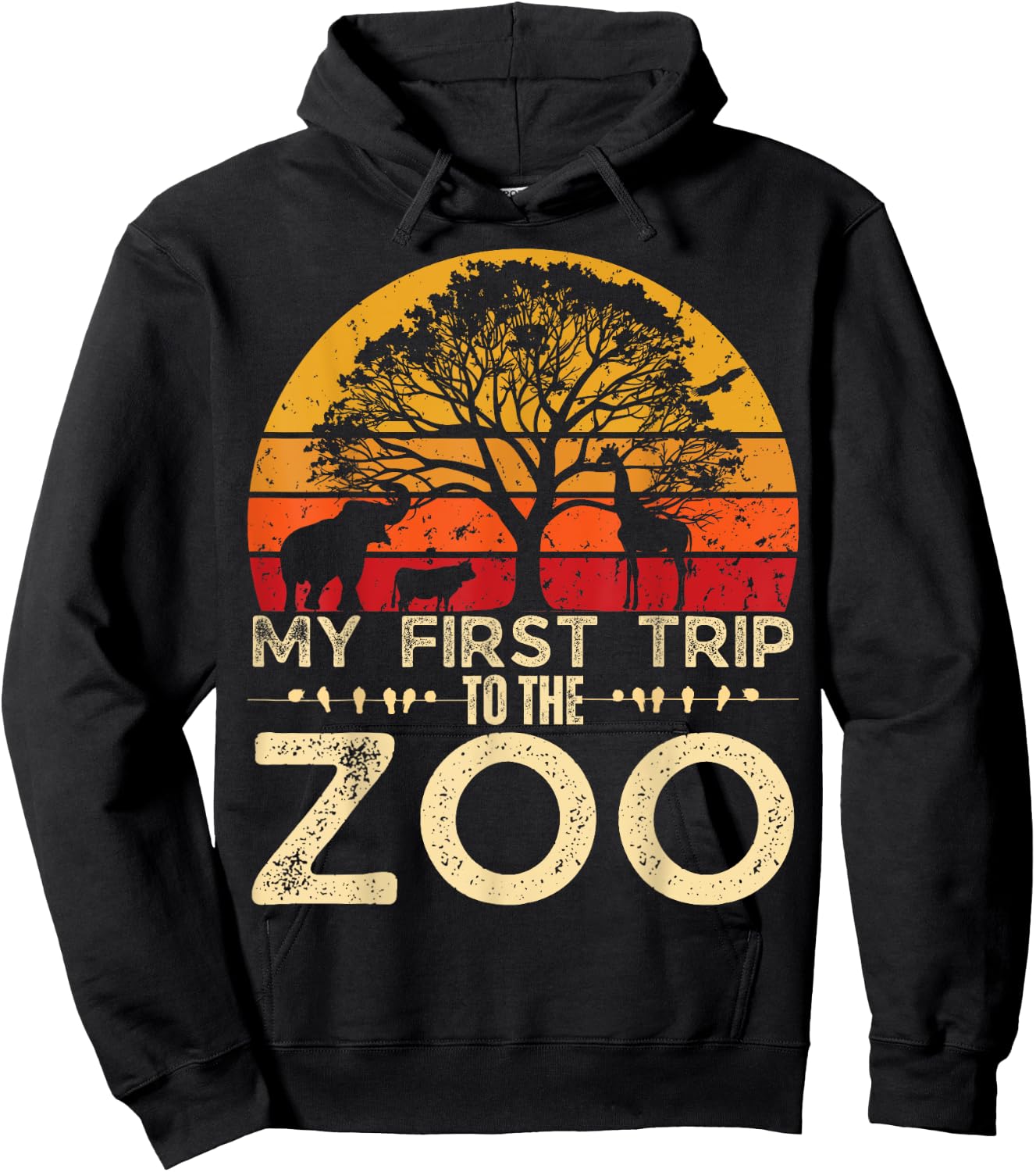 My First Trip Wild and Zoo Safari Jungle Birthday Party Hoodie - Hoodie | Black