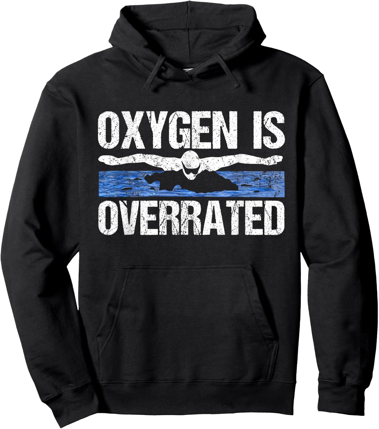 Oxygen Is Overrated Funny Swimming Swim Team Coach Gift Hoodie - Hoodie | Black