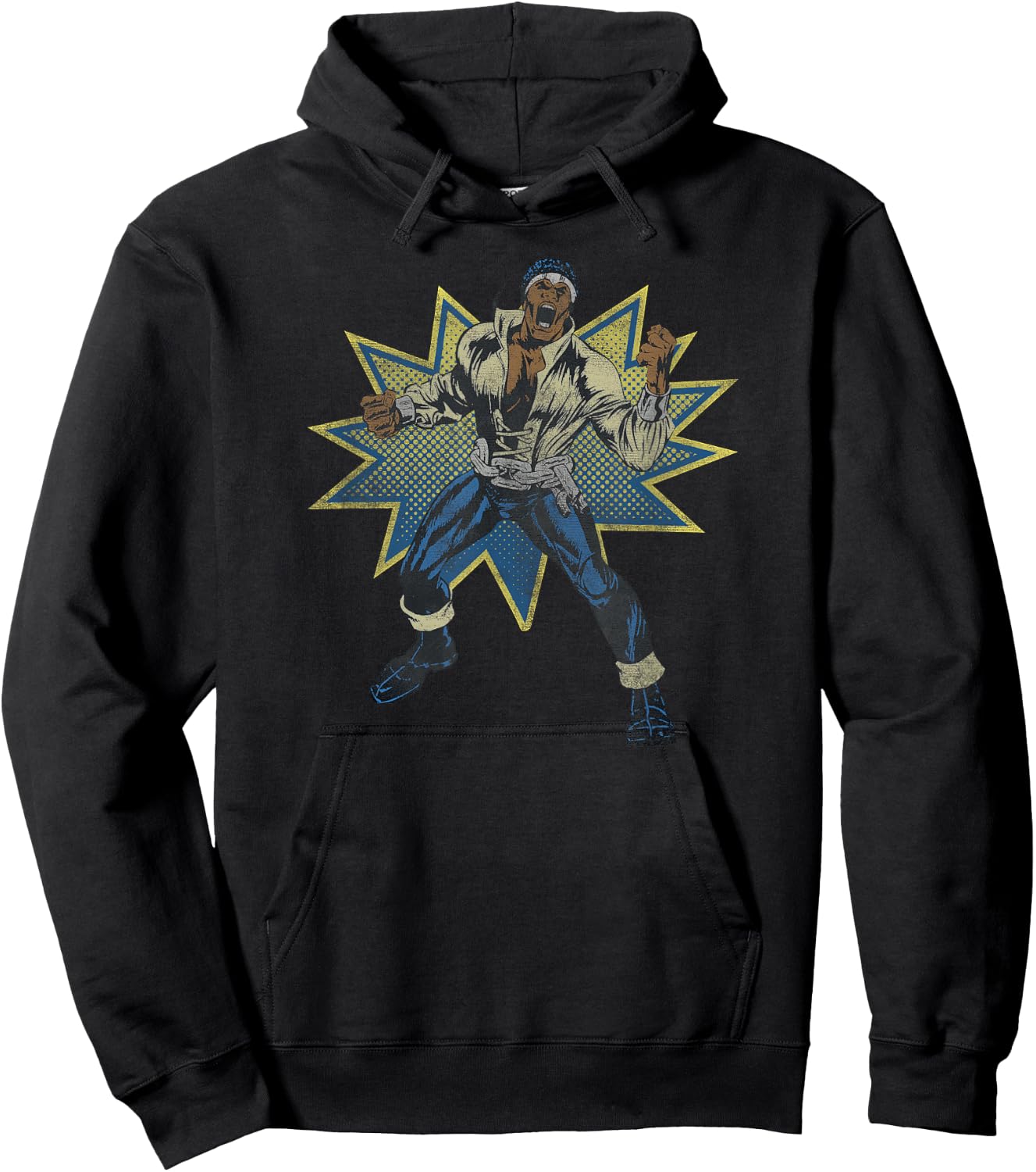 Marvel Luke Cage Vintage Comic Hero Action Shot Hoodie - Hoodie | Black