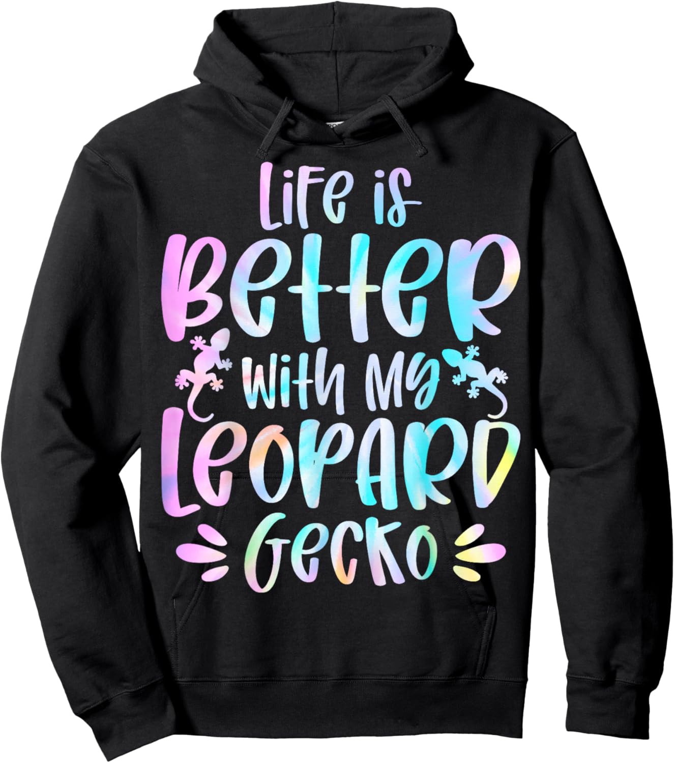 lizard Lover Gifts - Life Is Better with My Leopard Gecko Hoodie - Hoodie | Black