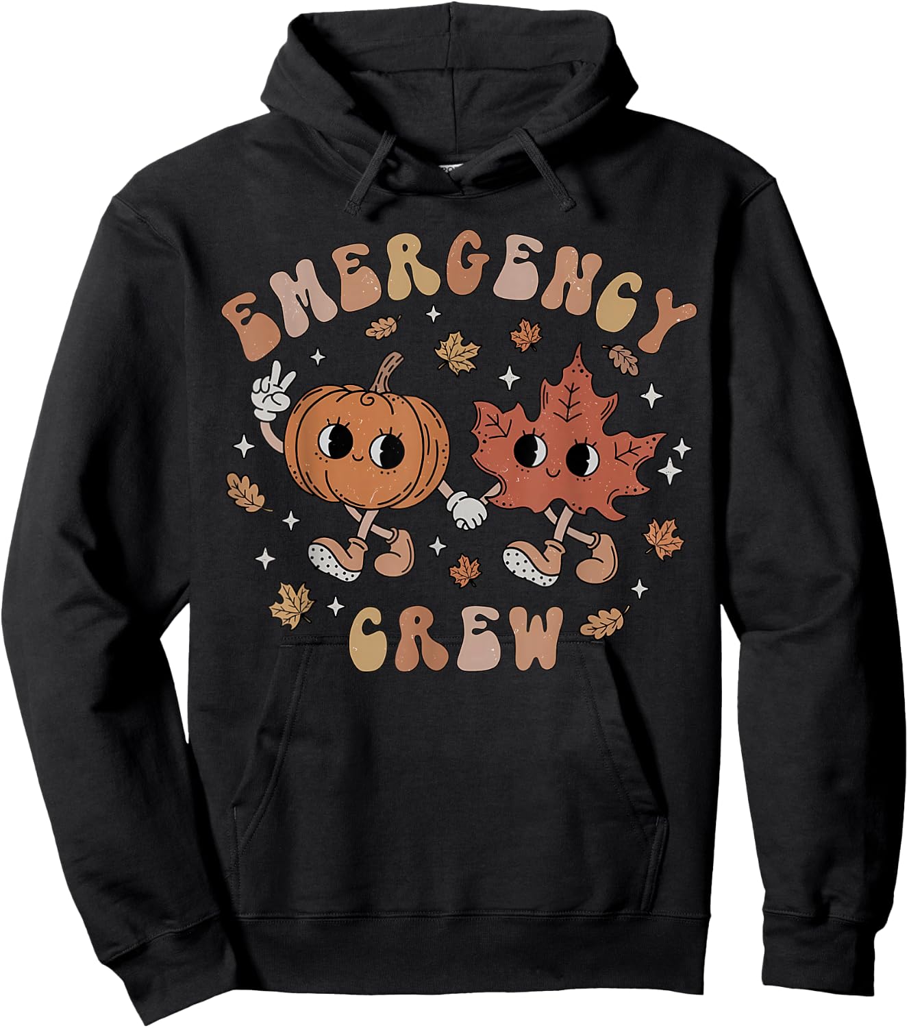 Emergency Crew Fall Emergency Room Nurse Autumn Thanksgiving Hoodie - Hoodie | Black