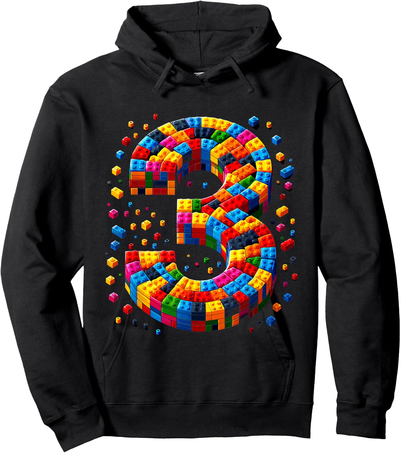 3 Year Old Blocks Building Master Builder 3th Birthday Boy Hoodie - Hoodie | Black