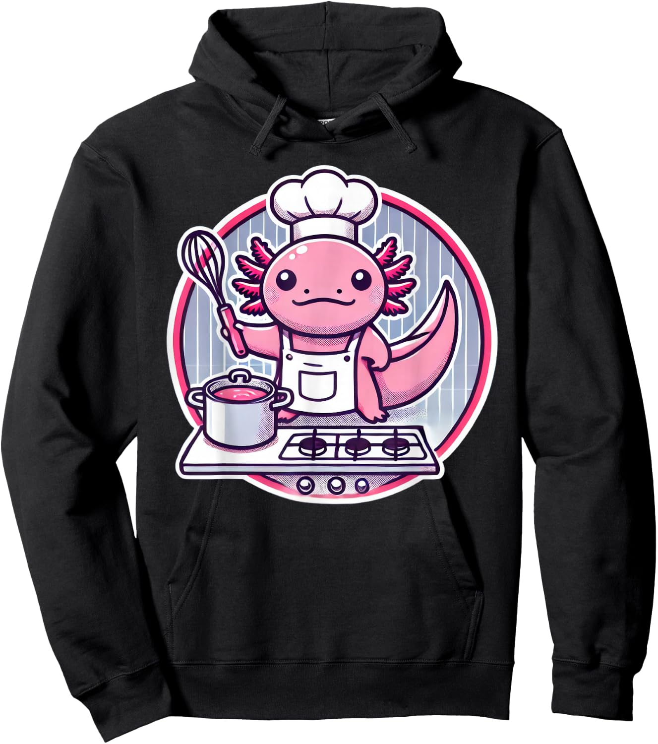 Cute Axolotl Chef Cooking Hoodie - Hoodie | Black