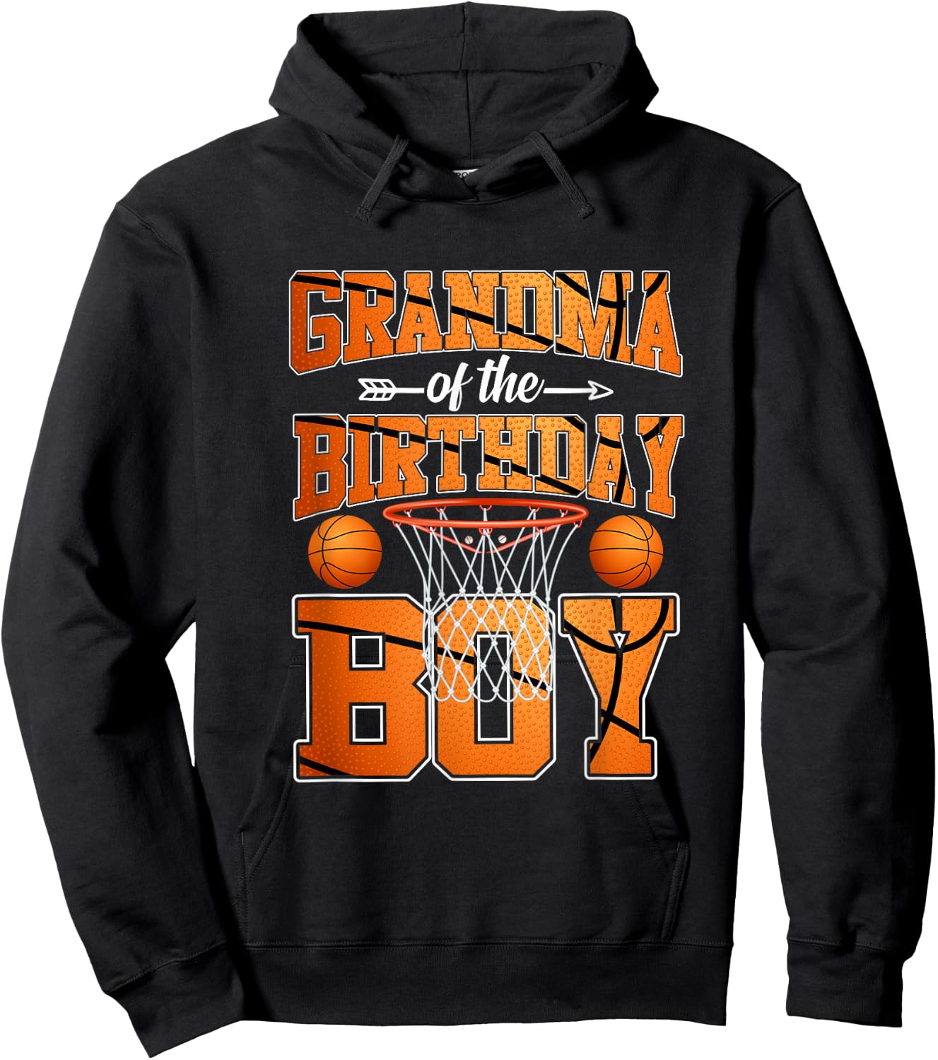 Basketball Grandma Of The Birthday Boy Basketball Birthday Hoodie - Hoodie | Black