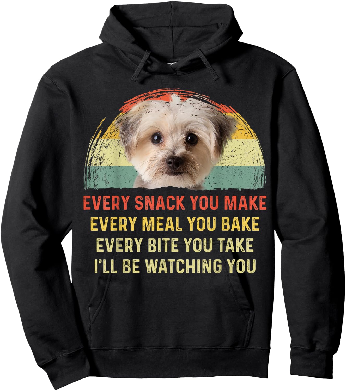 Every Snack You Make Morkie Dog Mom Dog Dad Retro Men Women Girls Kids Hoodie - Hoodie | Black