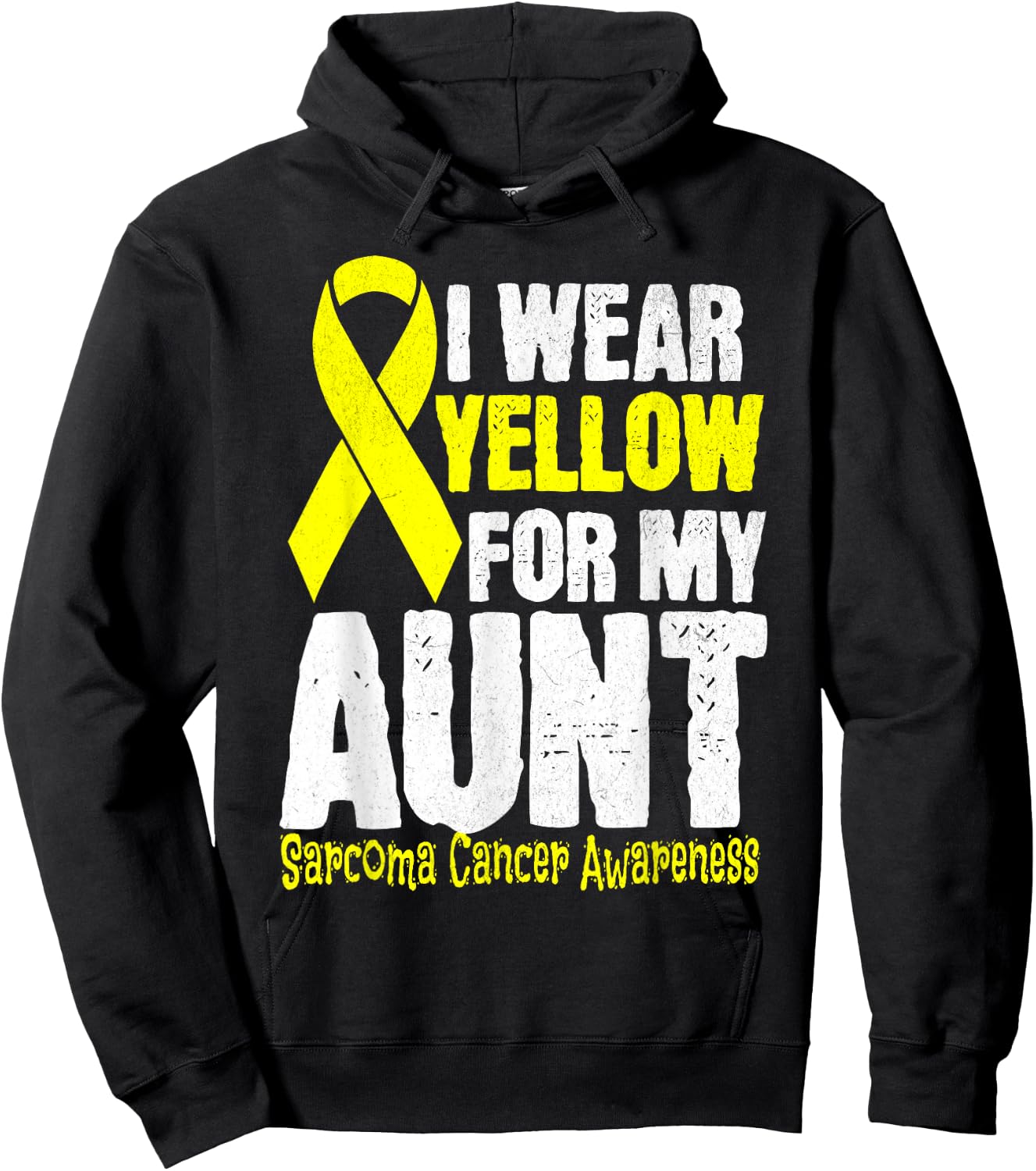 I Wear Yellow For My Aunt Sarcoma Cancer Awareness month Hoodie - Hoodie | Black