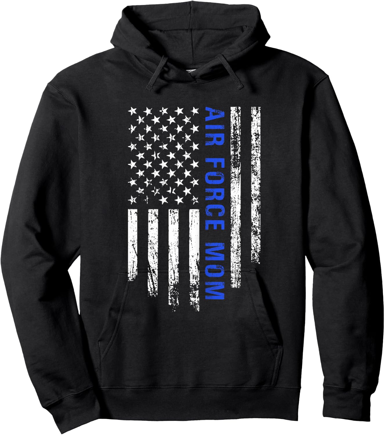 Air Force Mom Patriotic American Flag Hoodie - Hoodie | Black