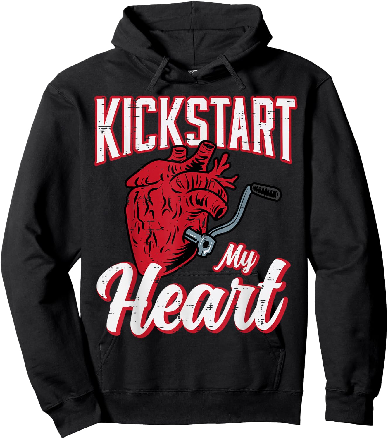 Biker Kickstart My Heart Motorcycle Motorbike Men Women Kids Hoodie - Hoodie | Black