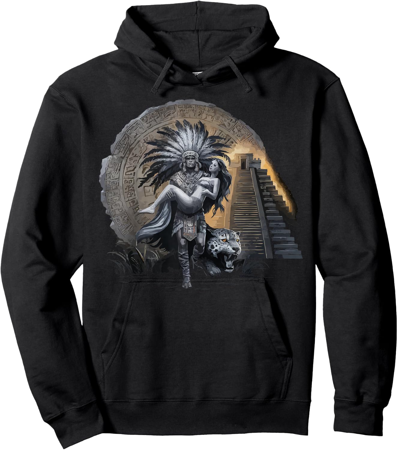 Aztec Warrior Mayan Indigenous Mexican Aztec Jaguar Hoodie - Hoodie | Black