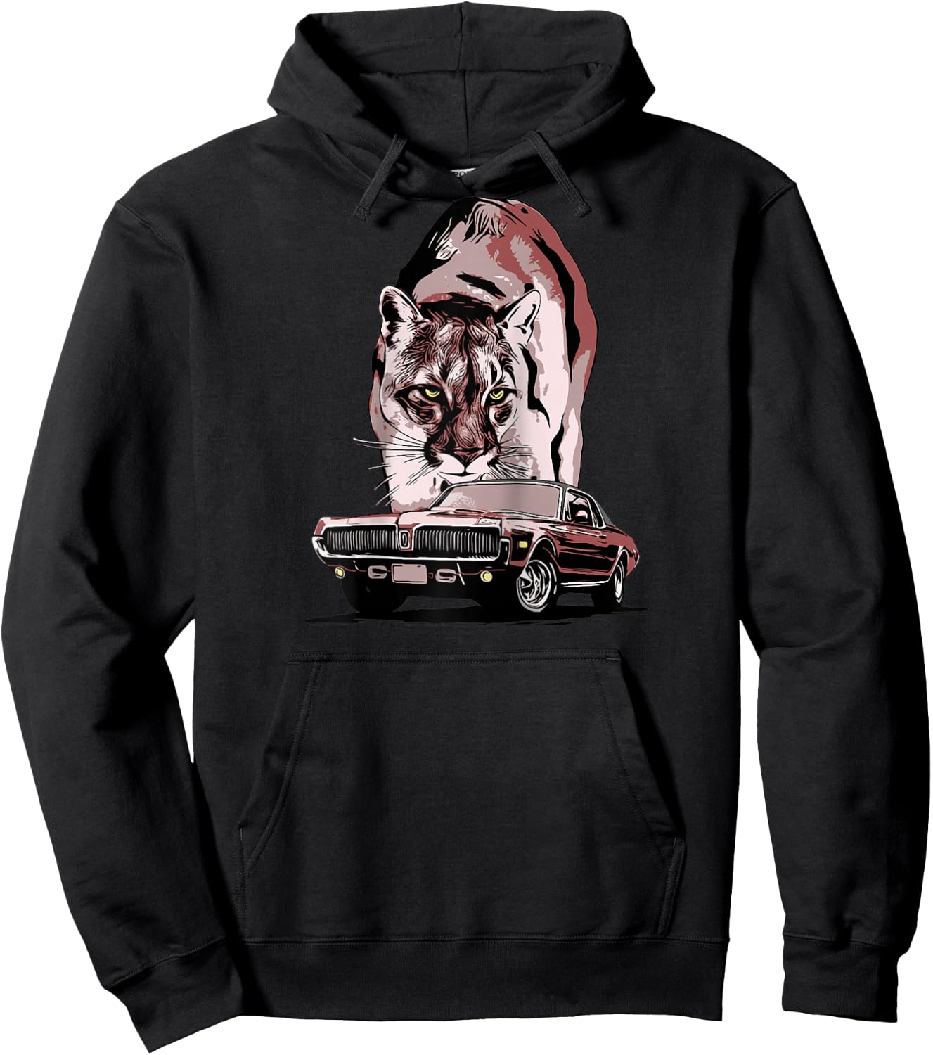 1968 67 68 69 Mercury classic Cougar Vinatge cars Raglan Baseball Hoodie - Hoodie | Black