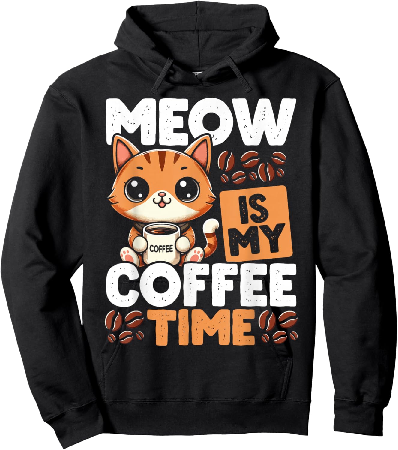 Coffee Cat for Cat Lover Funny Graphic Design Coffee Lover Hoodie - Hoodie | Black