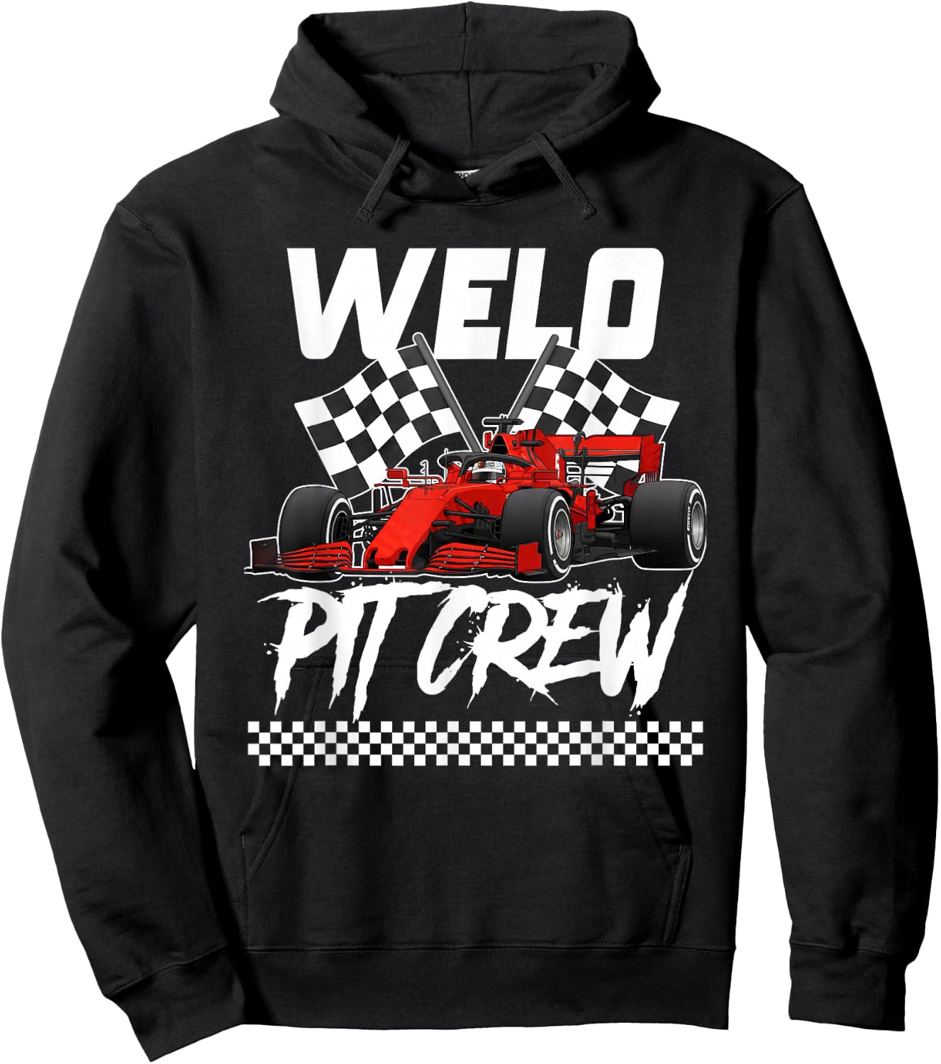 Race Car Birthday Party Racing Family Welo Pit Crew Hoodie - Hoodie | Black