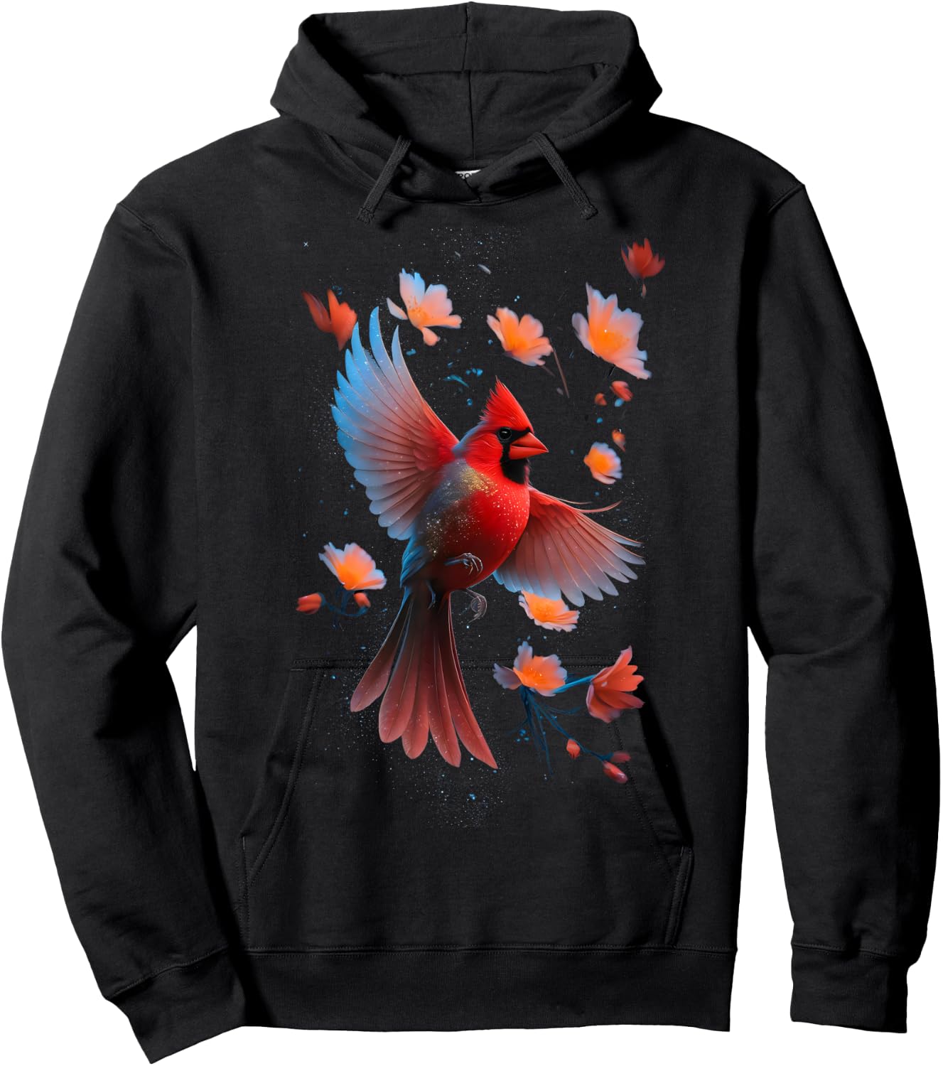 Cute Red Cardinal Bird Lovers Birdwatching Birding Vintage Hoodie - Hoodie | Black