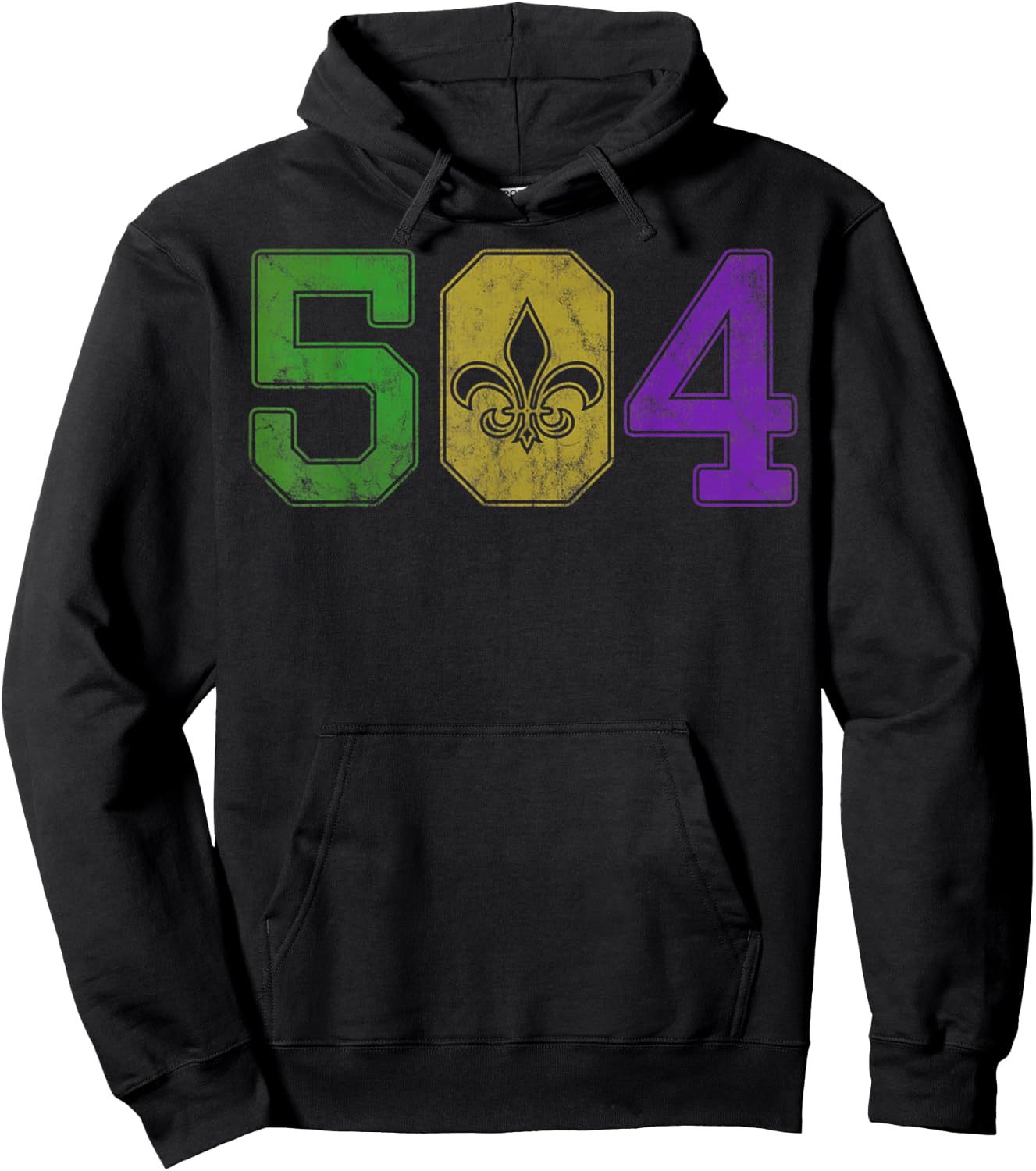 Mardi Gras 504 Nola New Orleans Louisiana LA Hoodie - Hoodie | Black