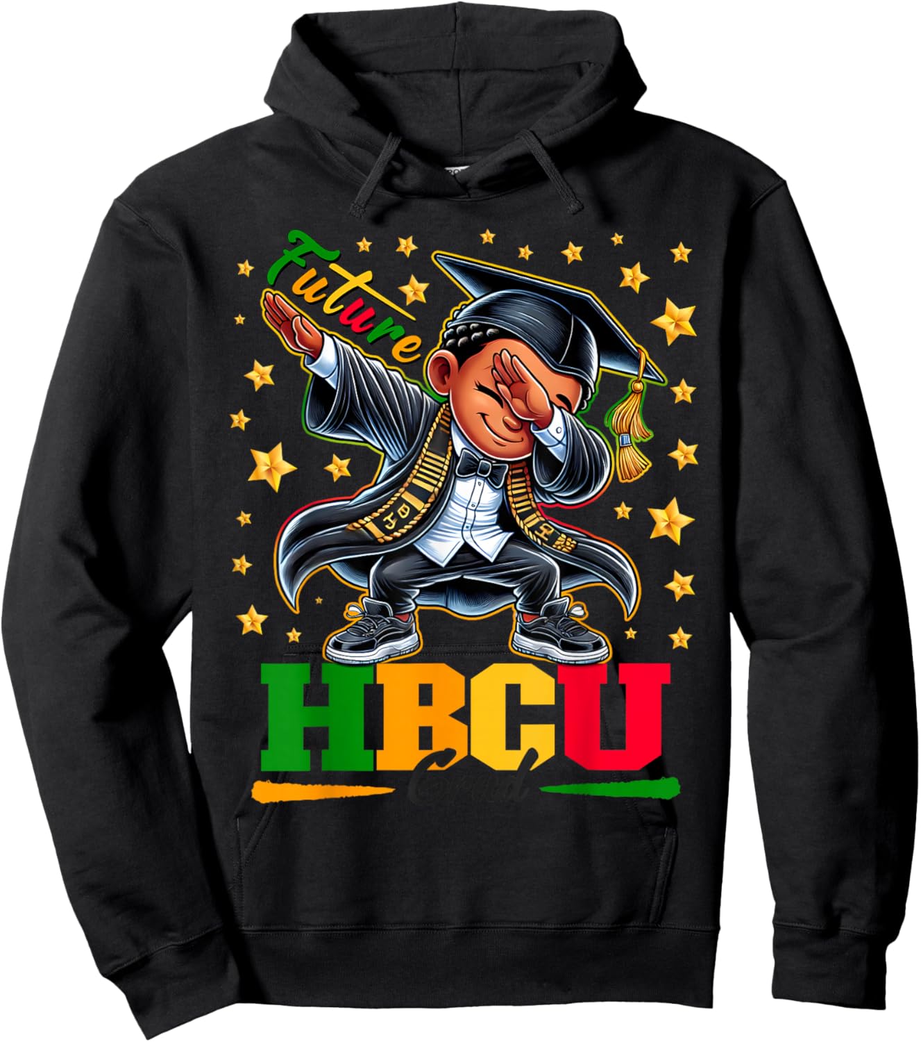 Future HBCU Grad Dabbing Kid Graduation for boys Kids Hoodie - Hoodie | Black