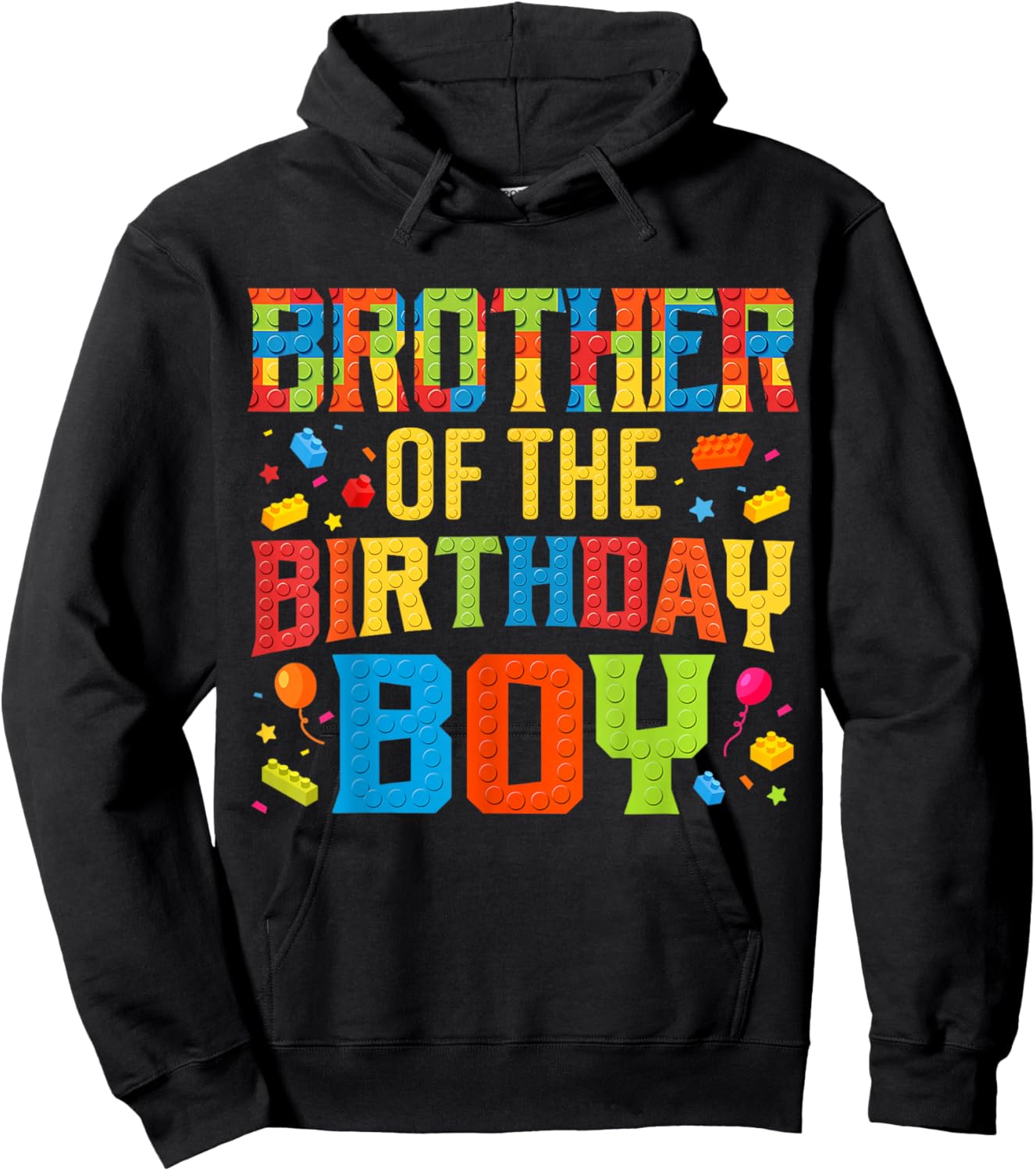 Brother Of The Birthday Boy Master Builder Building Blocks Hoodie - Hoodie | Black