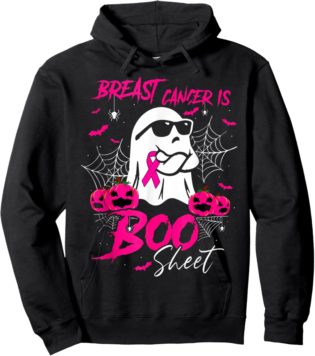 Breast Cancer Is Boo Sheet Breast Cancer Warrior Halloween Hoodie - Hoodie | Black