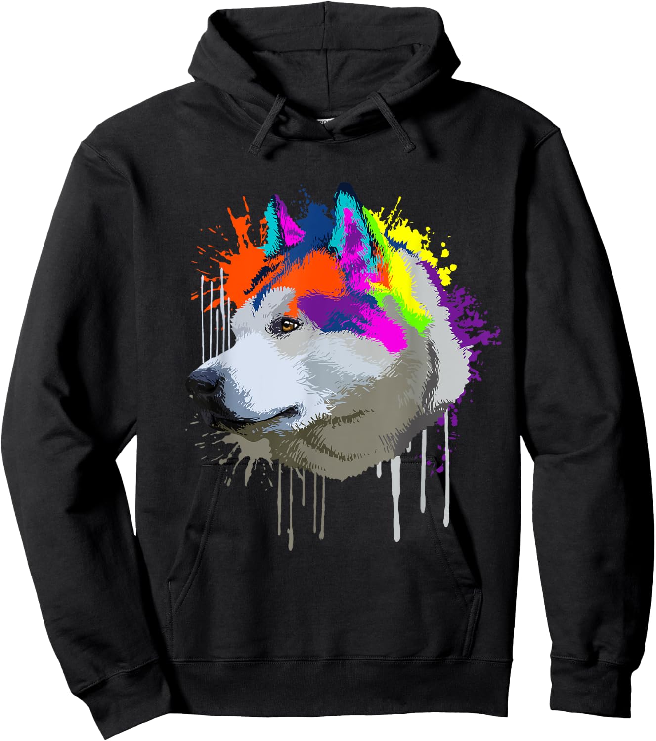 Splash Art Alaskan Malamute Dog Owner Gift Dog Hoodie - Hoodie | Black