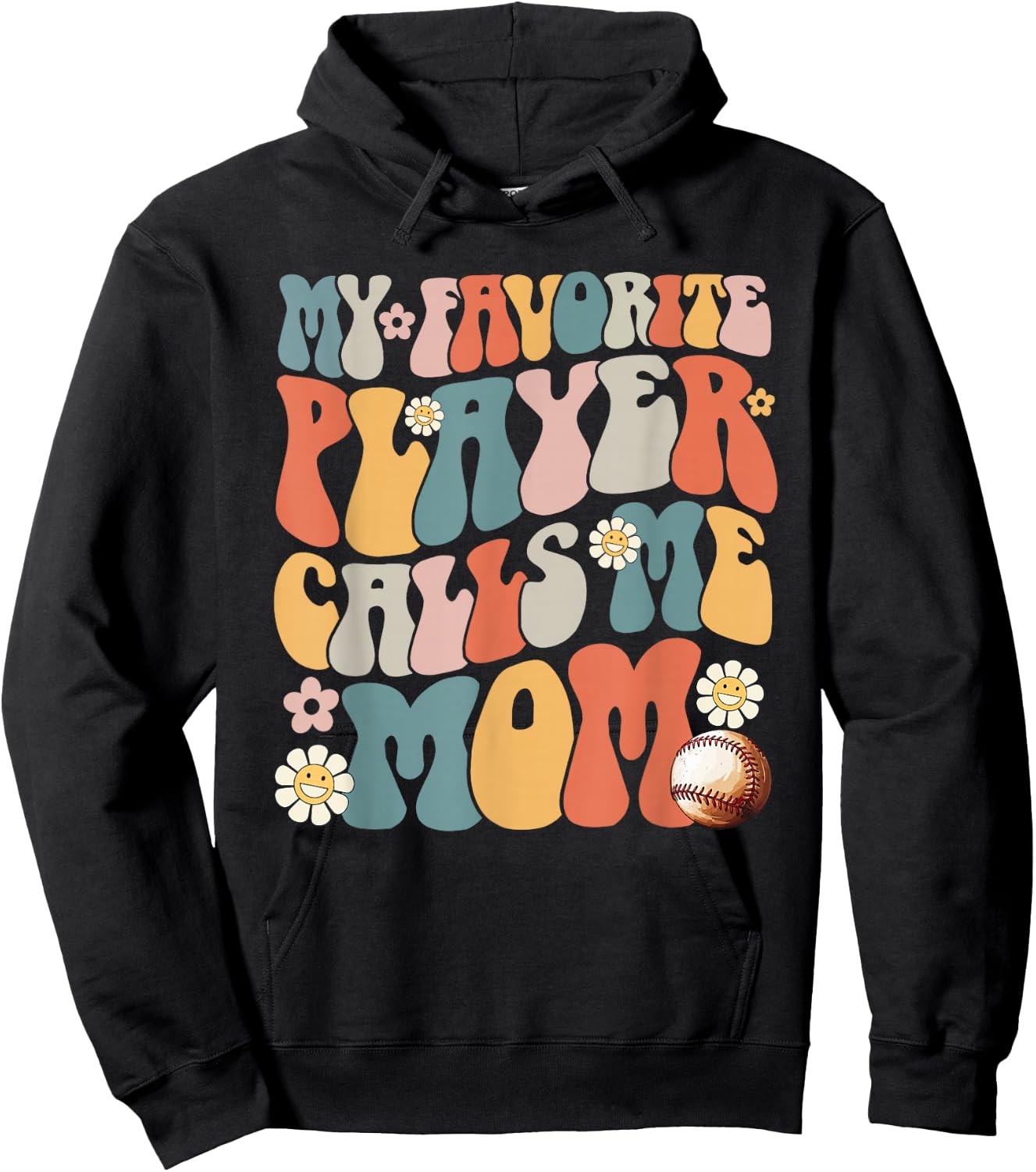 My Favorite Baseball Player Calls Me Mom Mother's Day Gift Hoodie - Hoodie | Black