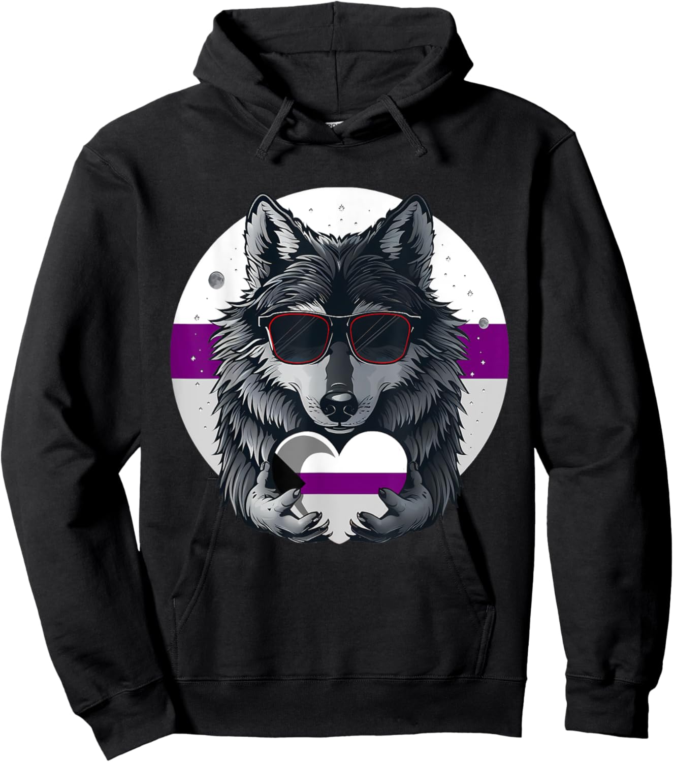 Demisexual Pride Flag Wolf Demisexuality Demisexual Flag Hoodie - Hoodie | Black