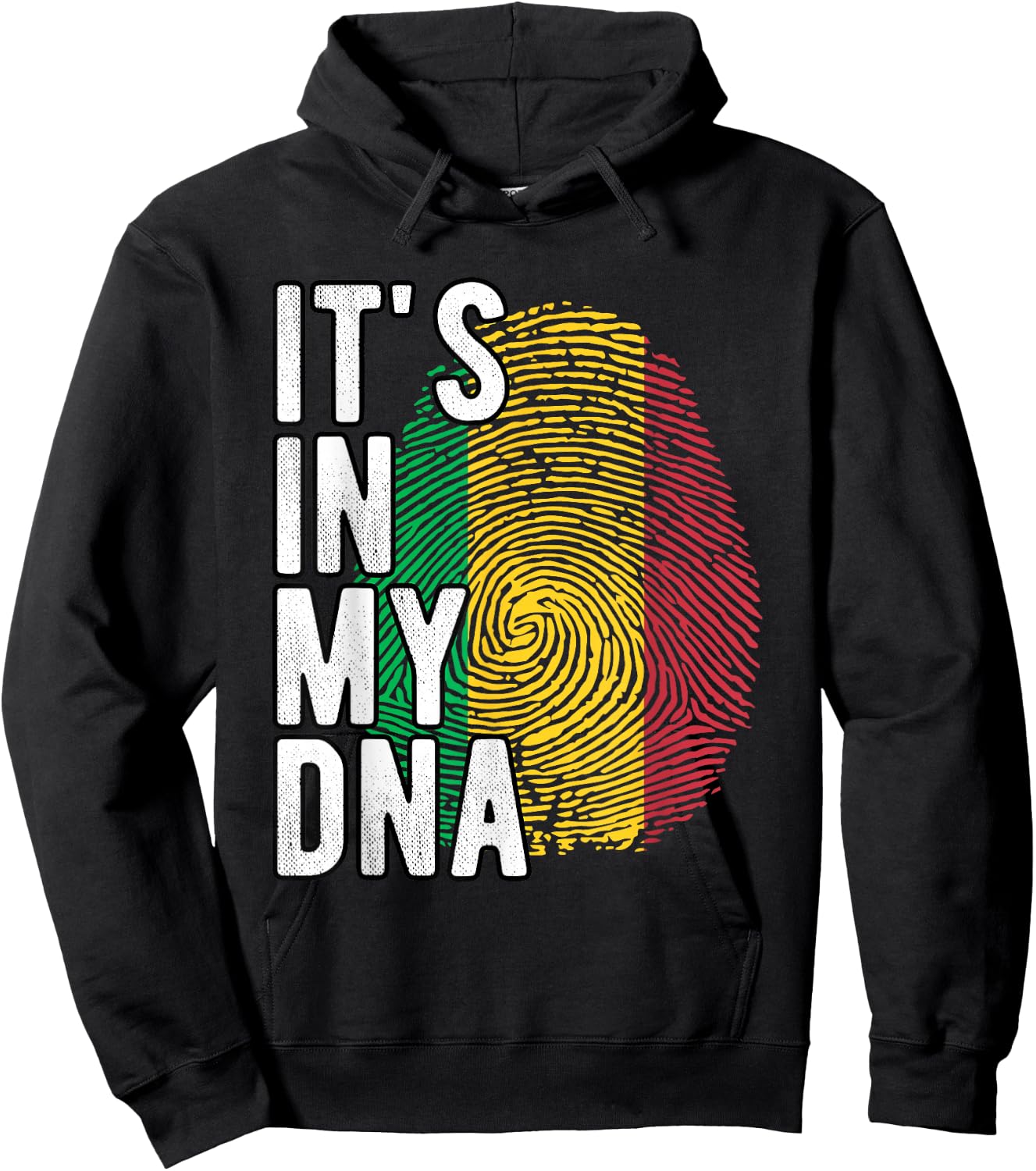 Funny it's in my DNA Mali flag Fingerprint Hoodie - Hoodie | Black