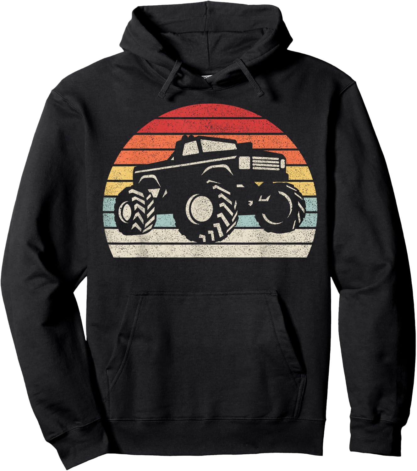 Retro Vintage Monster Truck Hoodie - Hoodie | Black