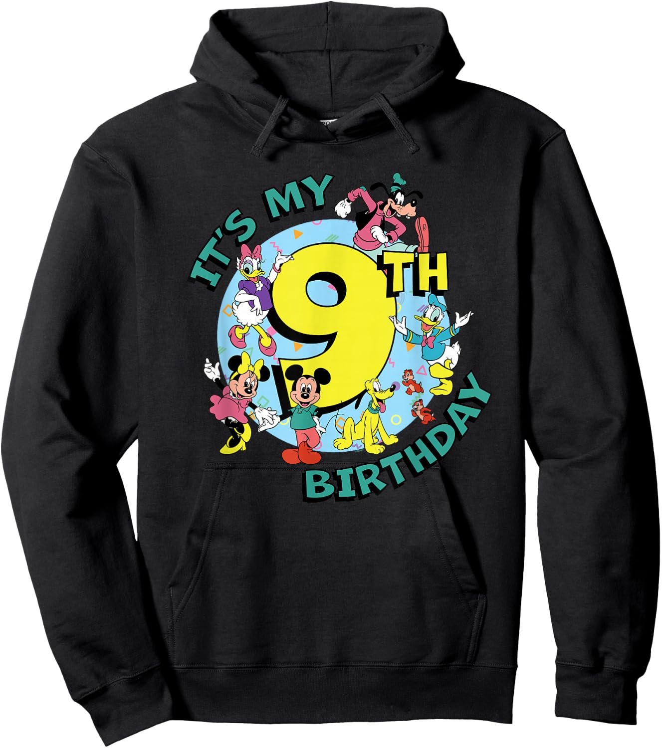 Disney Mickey and Friends It's My Ninth 9th Birthday Hoodie - Hoodie | Black