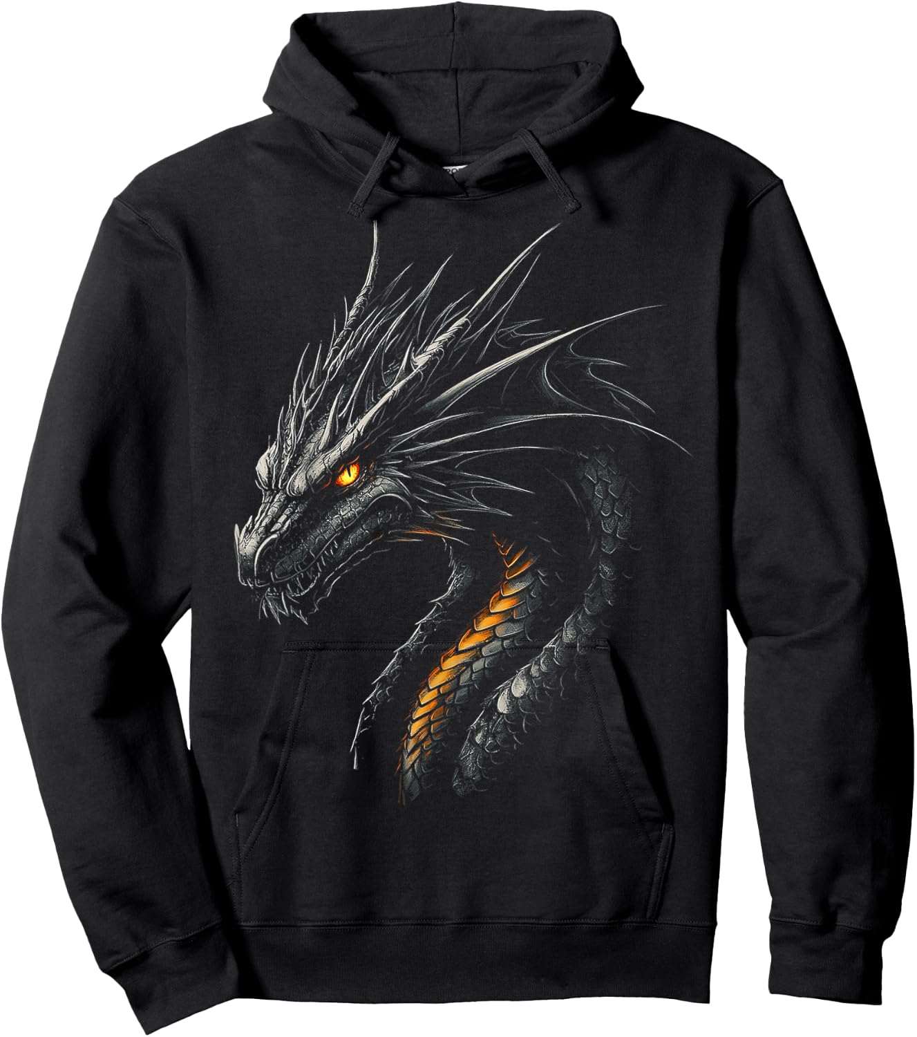 Black Dragon Motif Mythical Art Black Dragon Hoodie - Hoodie | Black