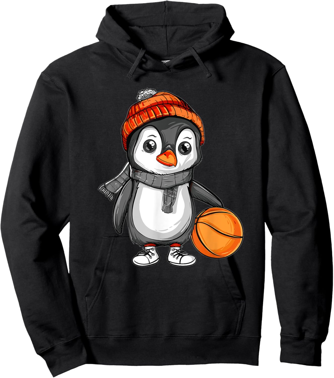 Cute Basketball Penguin Hoodie - Hoodie | Black