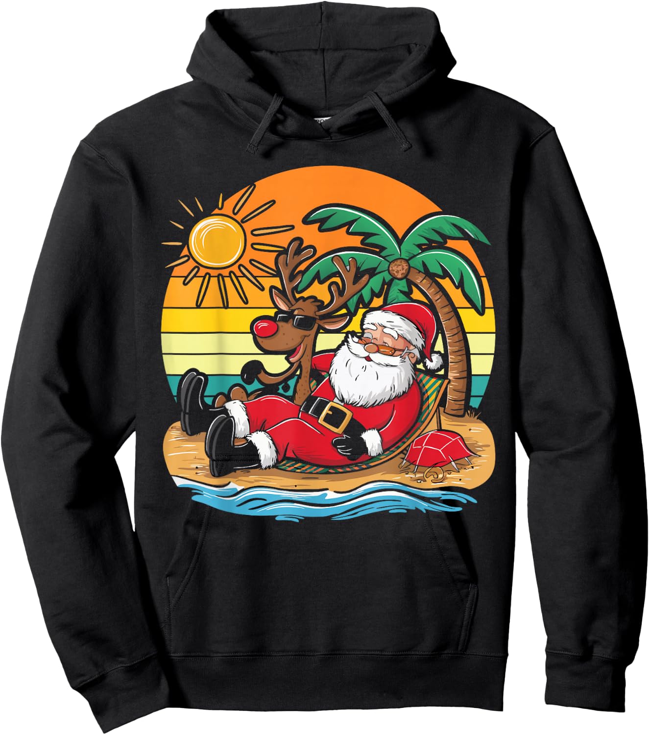 Christmas on The Beach Christmas Hoodie - Hoodie | Black