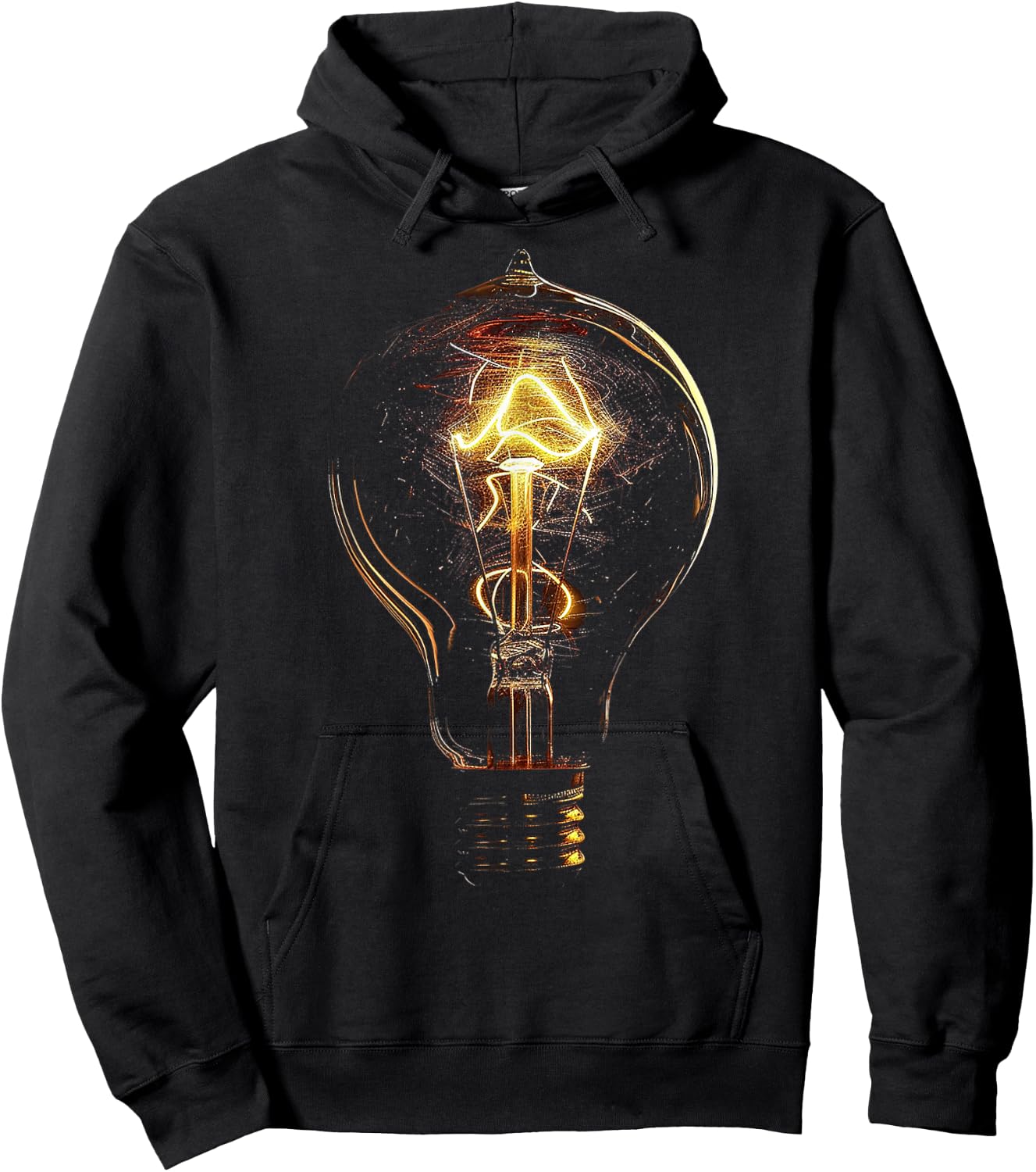 Light Bulb Motif Art Art Light Bulb Hoodie - Hoodie | Black