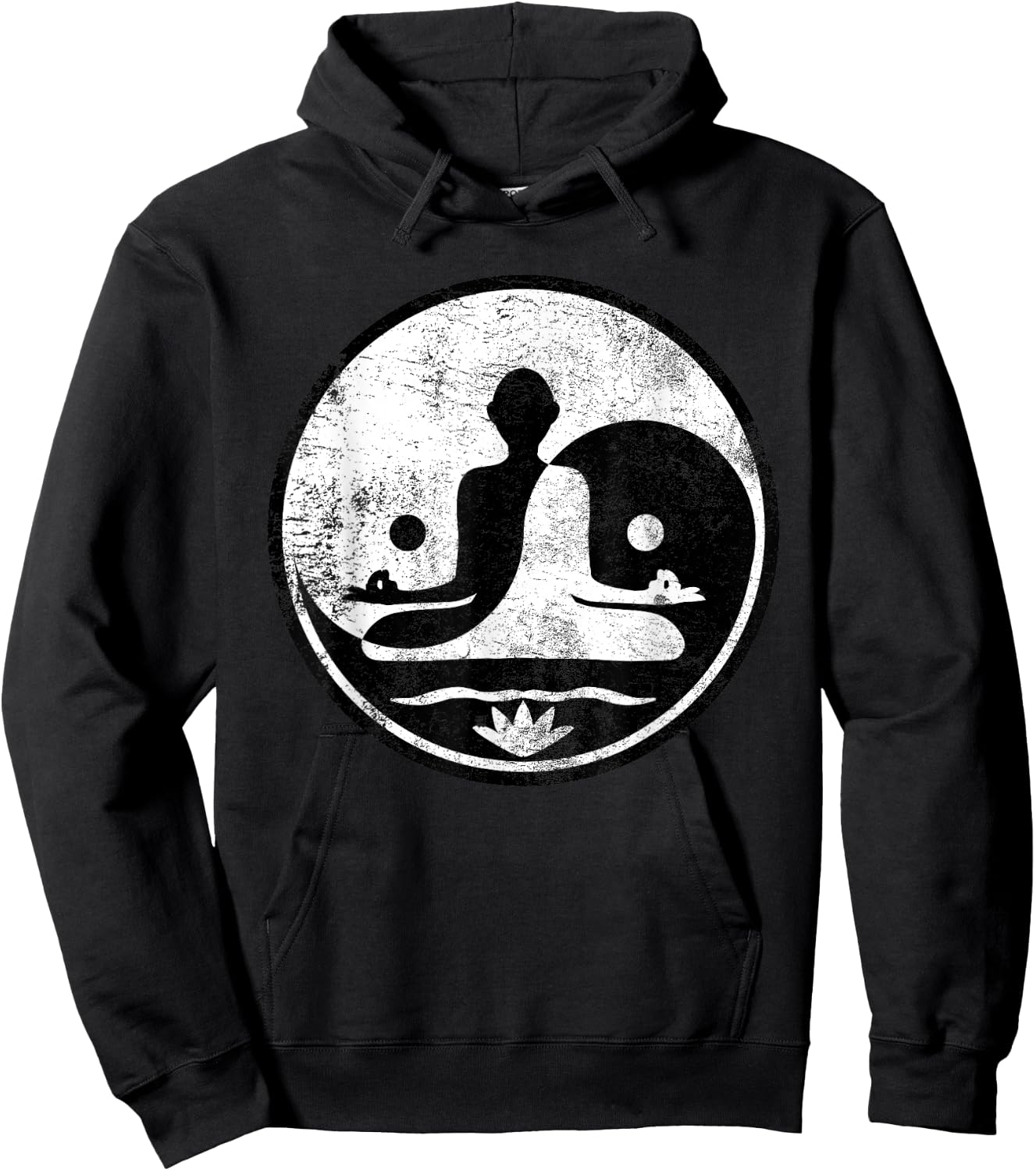 Yin Yang Yoga Lotus Harmony Balance Meditation Zen Gift Hoodie - Hoodie | Black