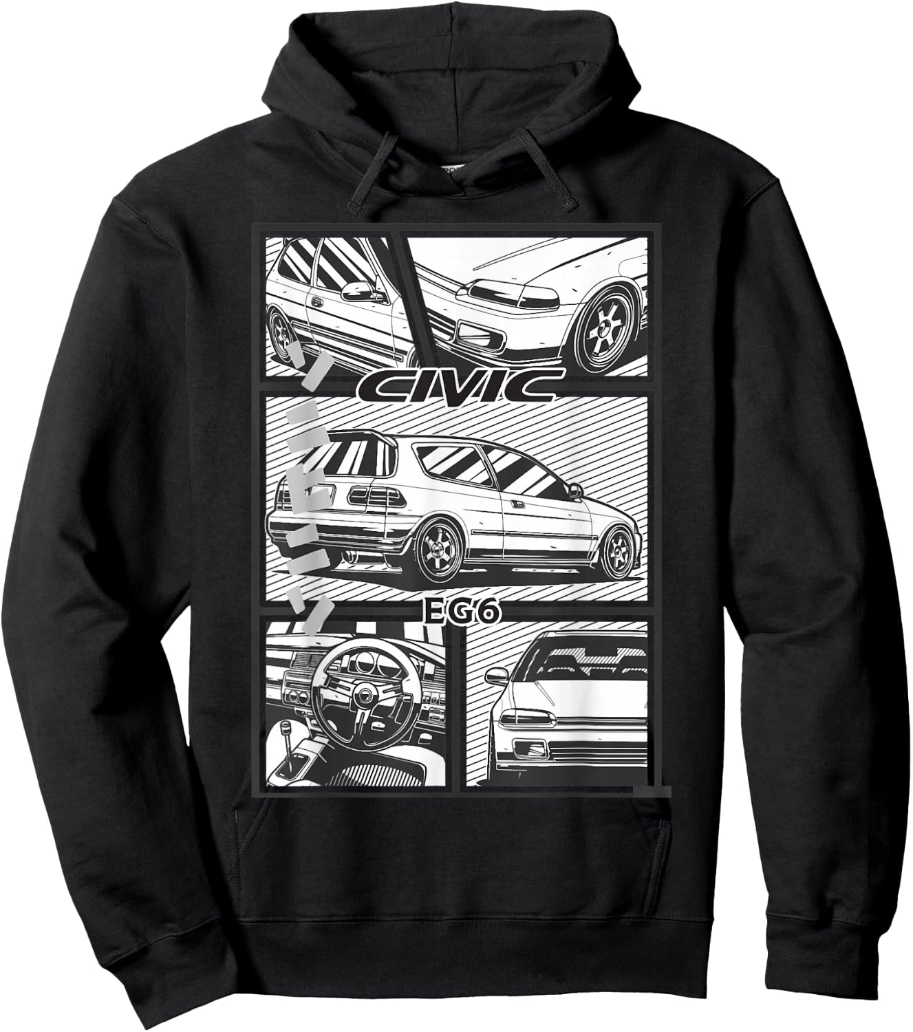 Civic eg 6 Japanese car Hoodie - Hoodie | Black