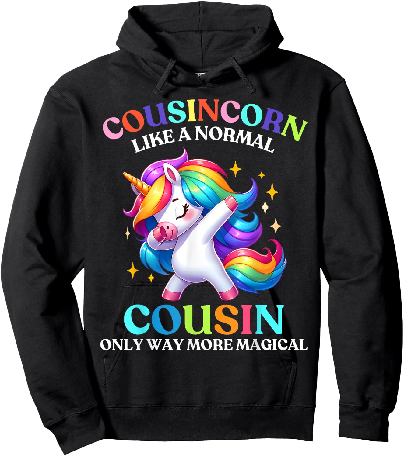 Cousincorn - Like A Cousin Only Awesome Dabbing Unicorn Hoodie - Hoodie | Black