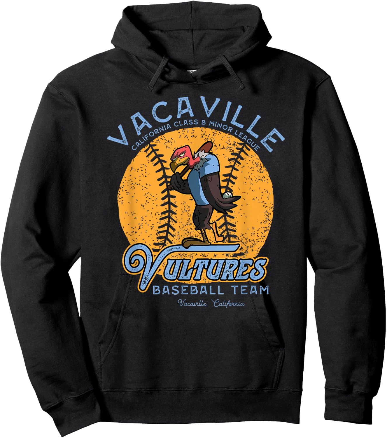 Vintage Vacaville Vultures Retro Minor League Baseball Team Hoodie - Hoodie | Black