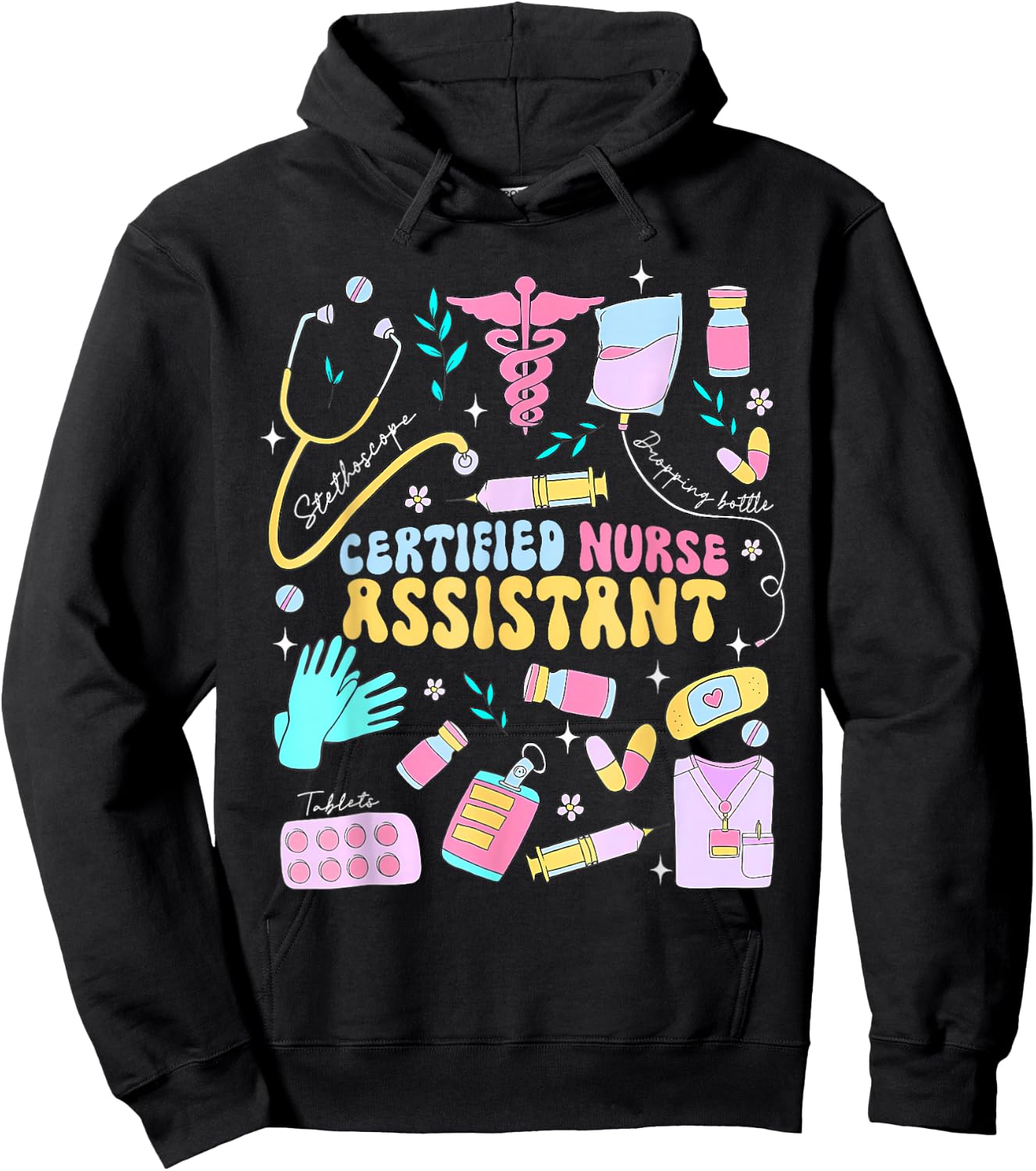 CNA Certified Nursing Assistant Funny Nurse CNA Life , Small, Black Hoodie - Hoodie | Black