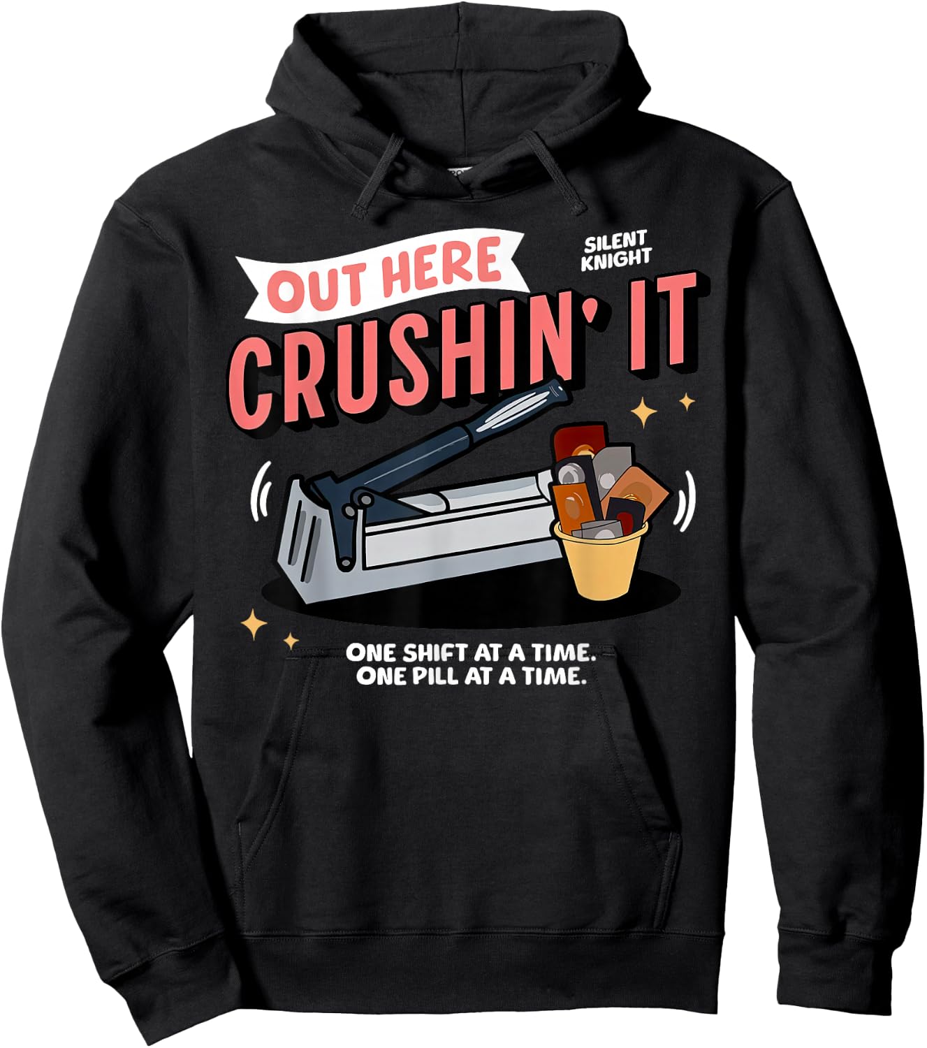 Med Tech Out Here Crushin' It Medication Aide Funny Nurse Hoodie - Hoodie | Black