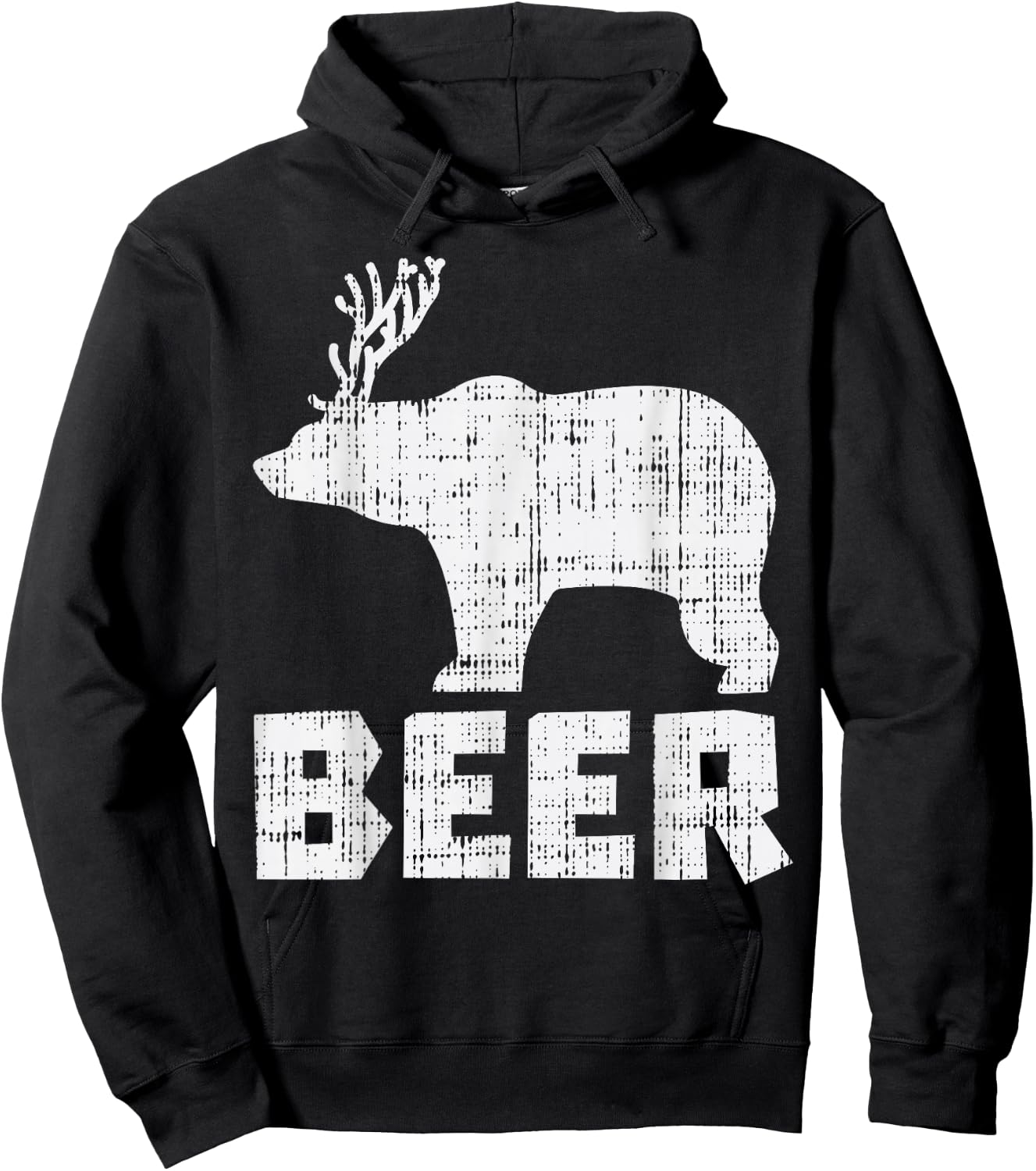 Bear Deer Beer Funny Drinking Hunting Camping Dad Uncle Gift Hoodie - Hoodie | Black