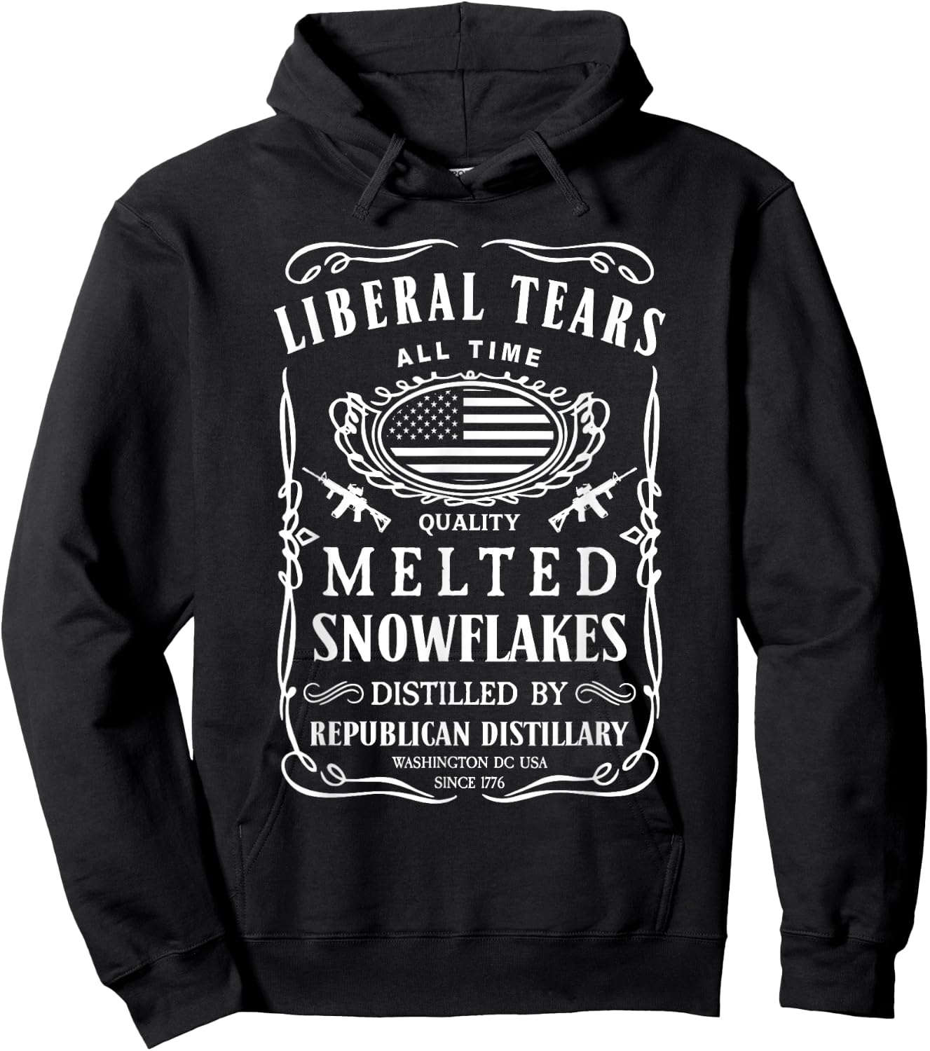 Liberal Tears Shirt Funny Republican Conservative 2A Trump Hoodie - Hoodie | Black