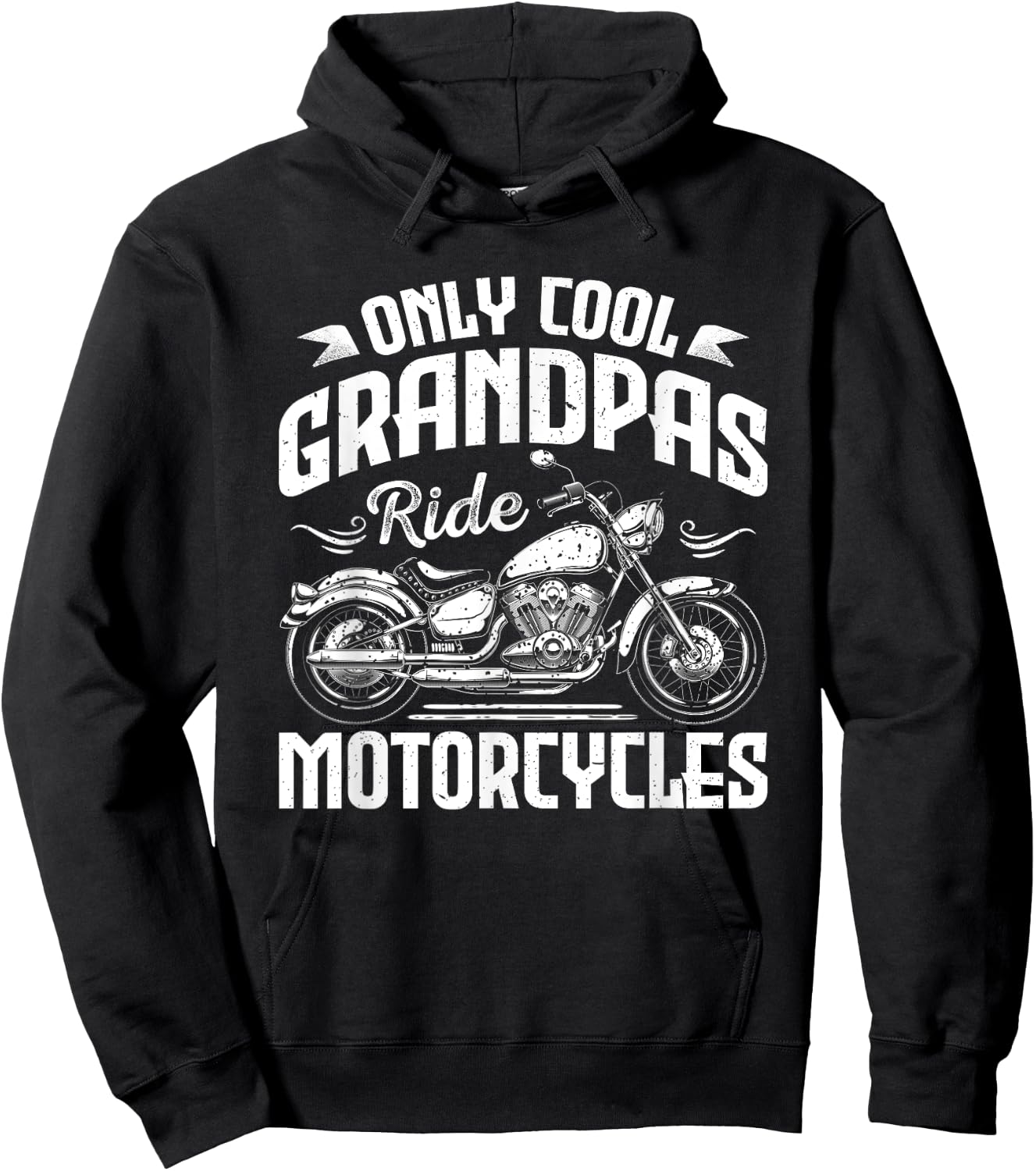 Only Cool Grandpas Ride Motorcycles - Funny Biker Grandpa Hoodie - Hoodie | Black