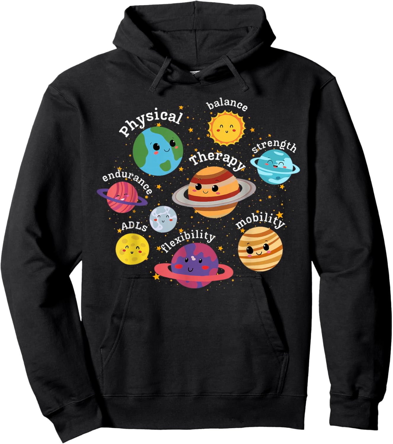 Funny Physical Therapy DPT Space Physical Therapist Rehab Hoodie - Hoodie | Black