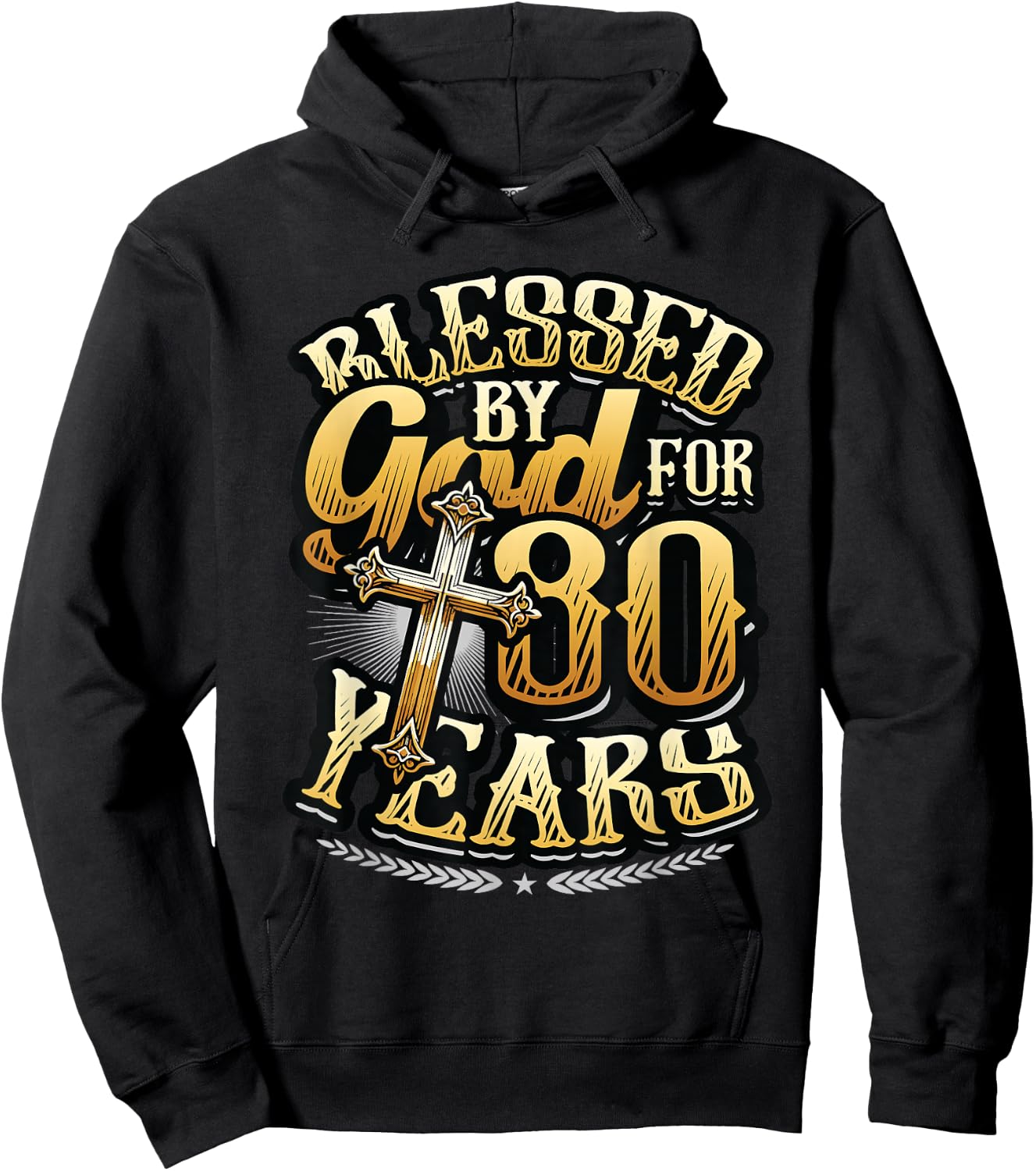 Blessed By God For 80 Years Religious Themed 80th Birthday Hoodie - Hoodie | Black