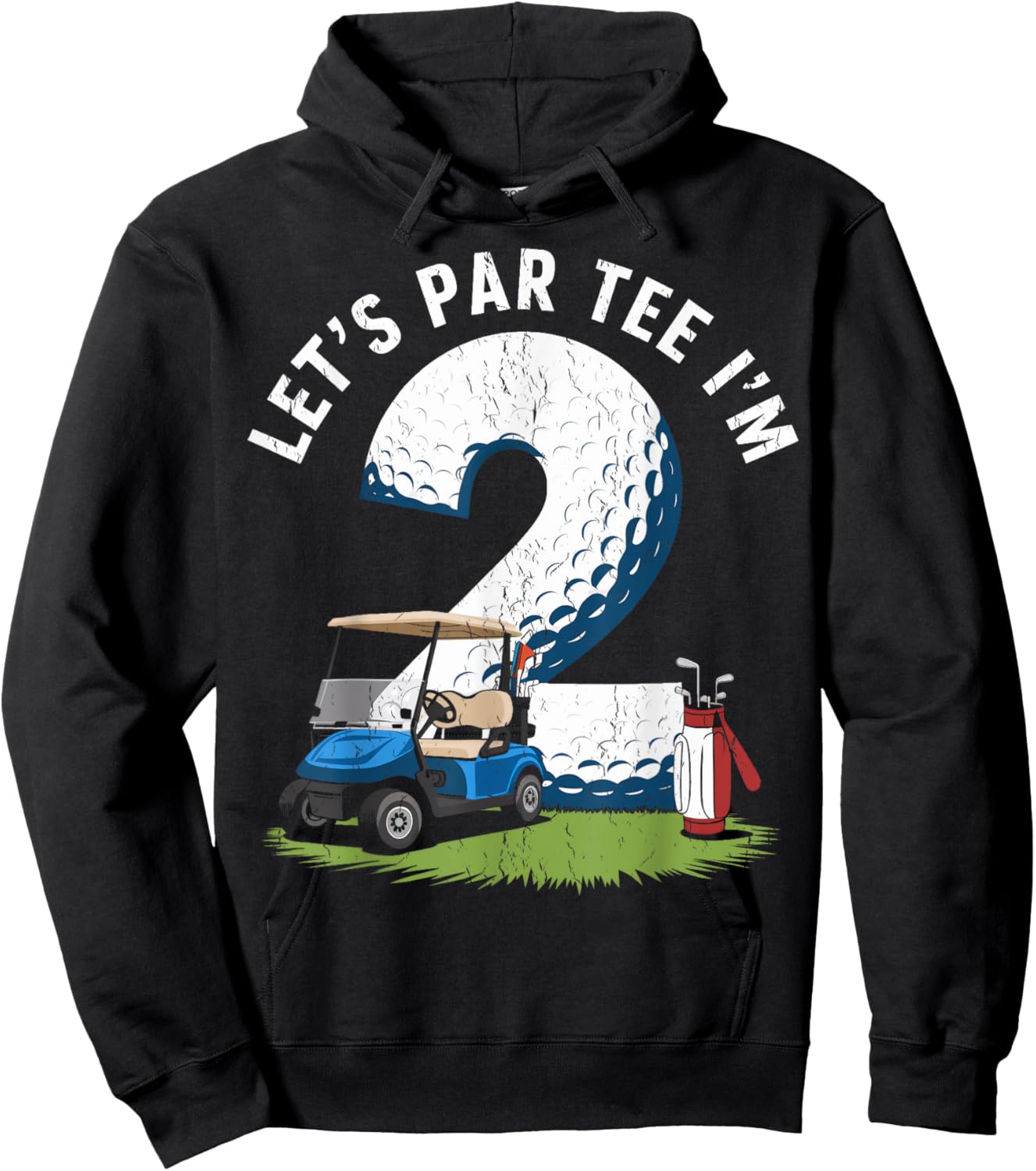Cute 2nd Birthday Golf 2 Year Old Golf Let's Par I'm 2 Hoodie - Hoodie | Black