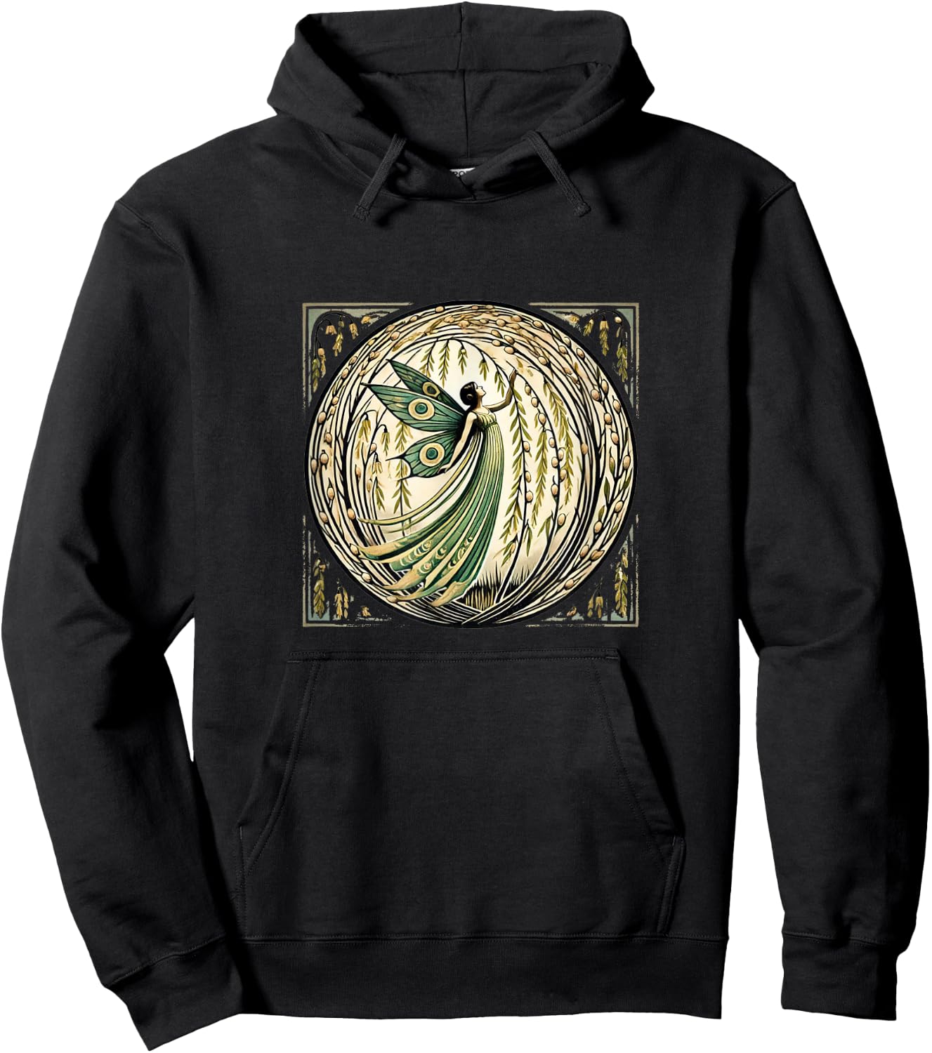 Fairy Weeping Willow Tree Illustration Fairies Hoodie - Hoodie | Black