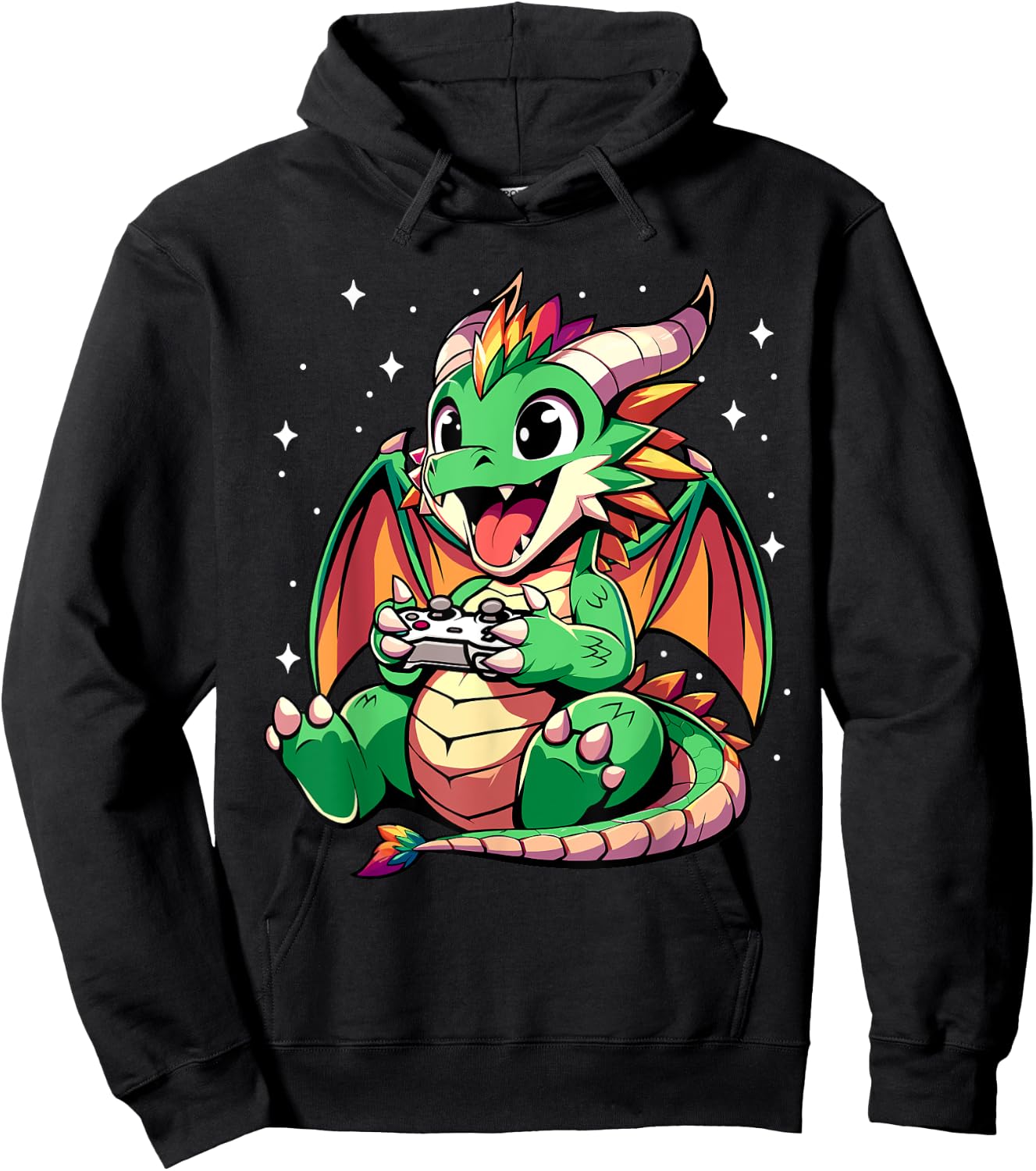 Cute Dragon Playing Video Games - Funny Gamer Boys Kids Hoodie - Hoodie | Black
