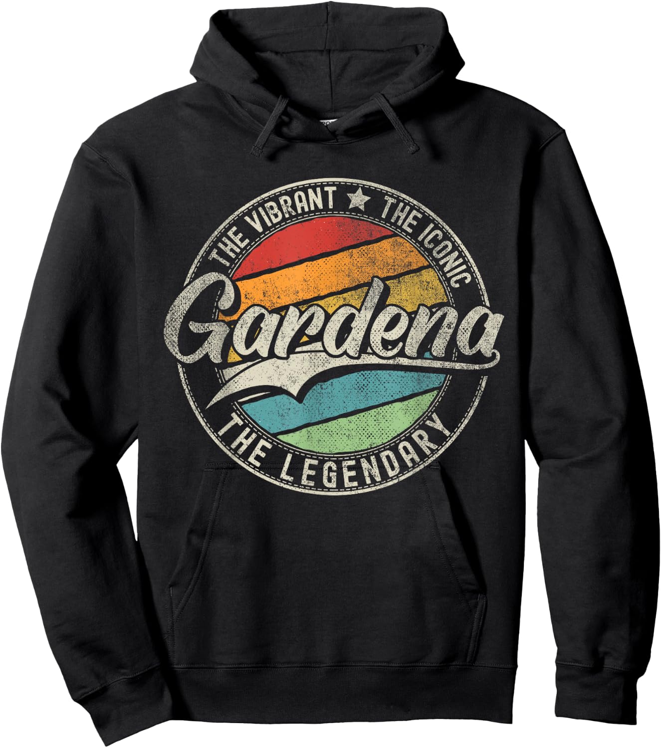 Gardena CA | California | Vintage Distressed Hoodie - Hoodie | Black