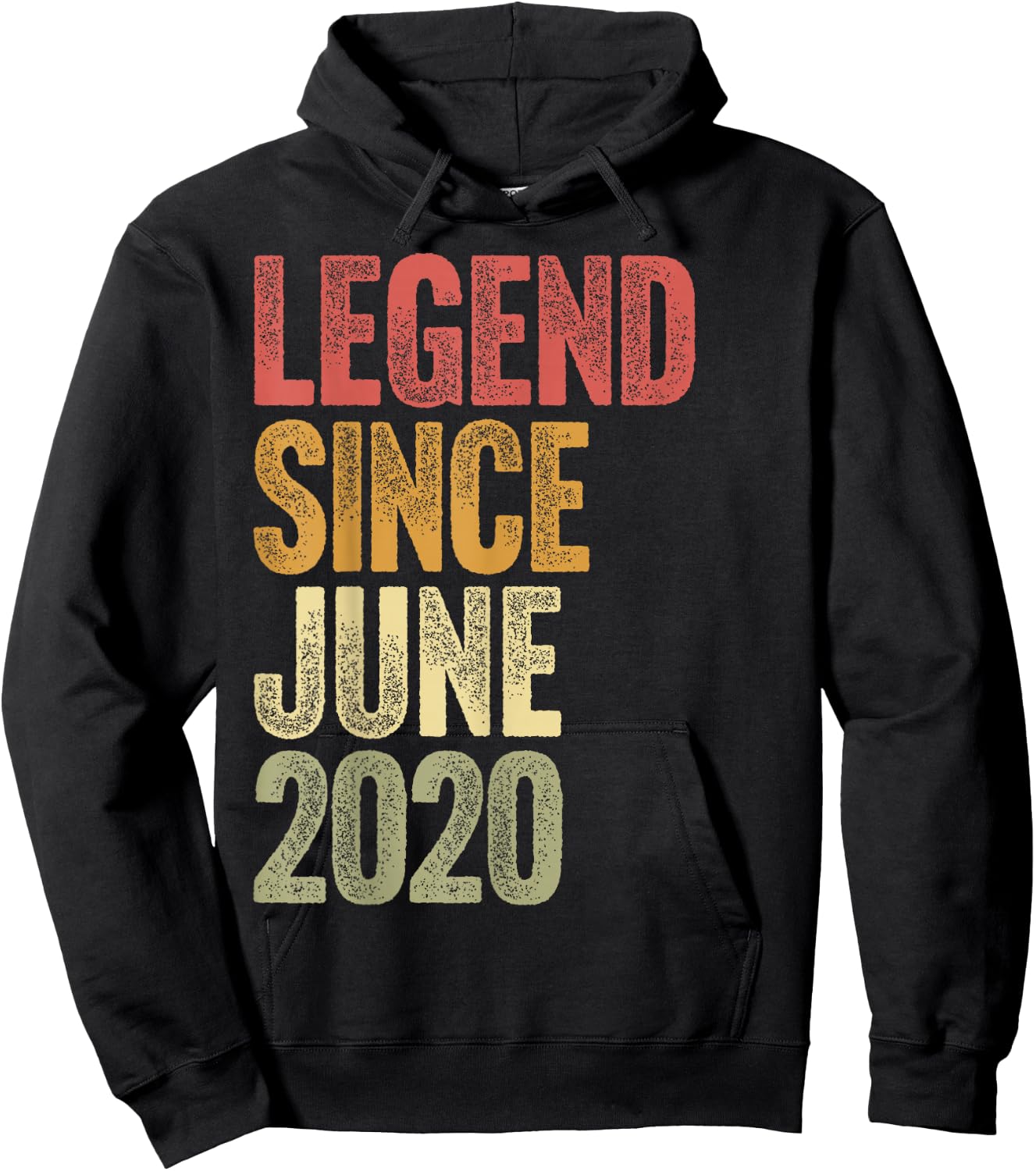 6 Year Old Legend Since June 2020 Retro 6th Birthday Hoodie - Hoodie | Black