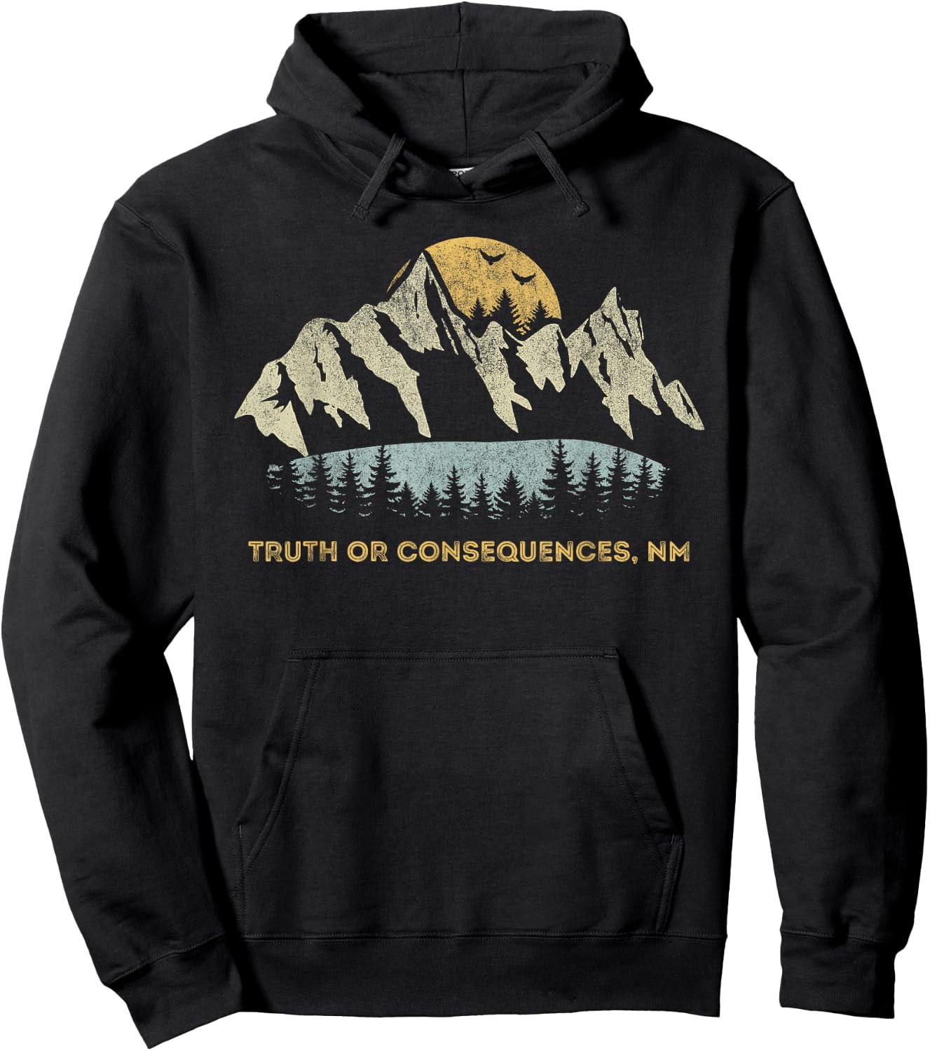 Truth Or Consequences New Mexico Mountain Sunset Sunrise NM Hoodie - Hoodie | Black